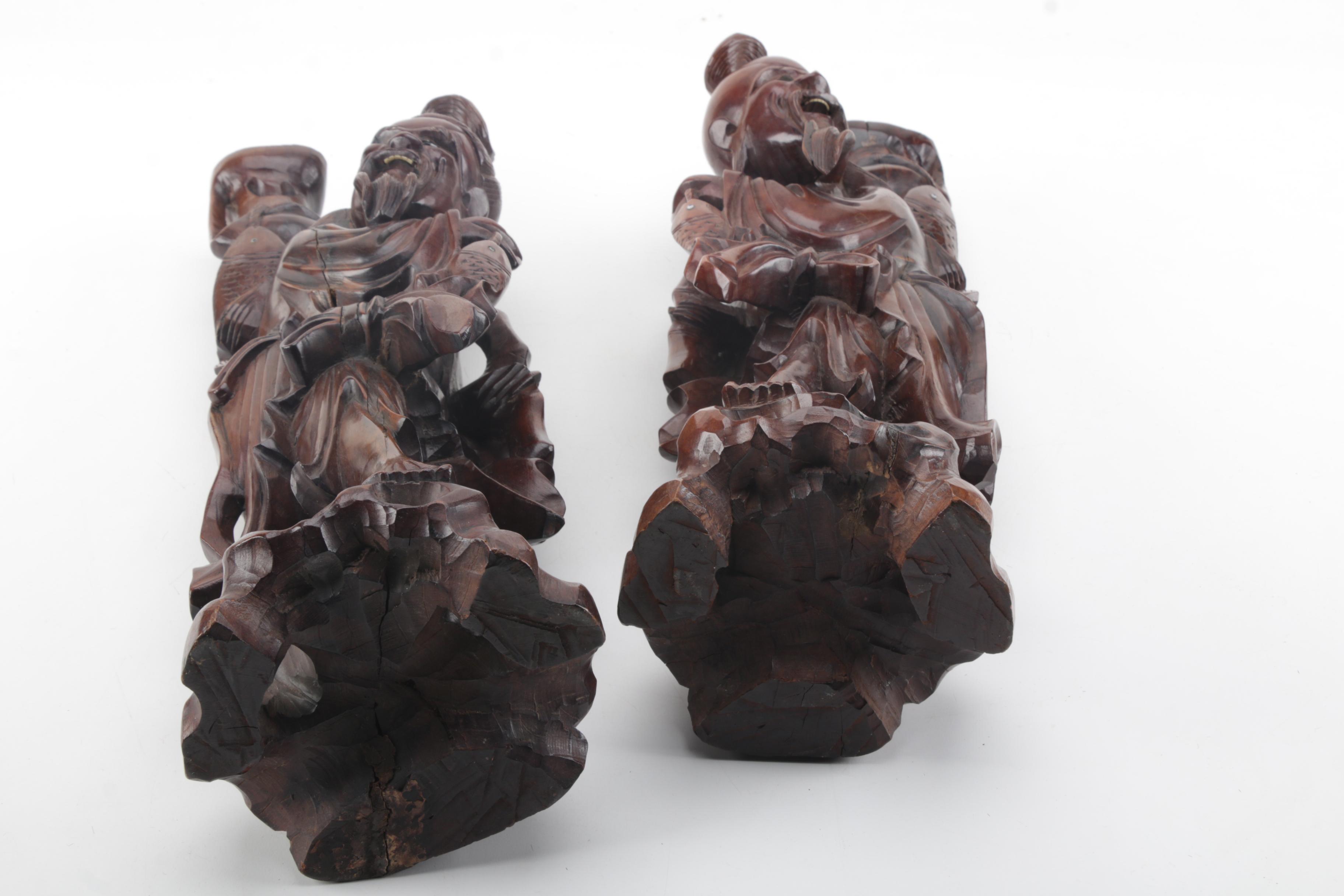 East Asian Figural Wooden Carvings