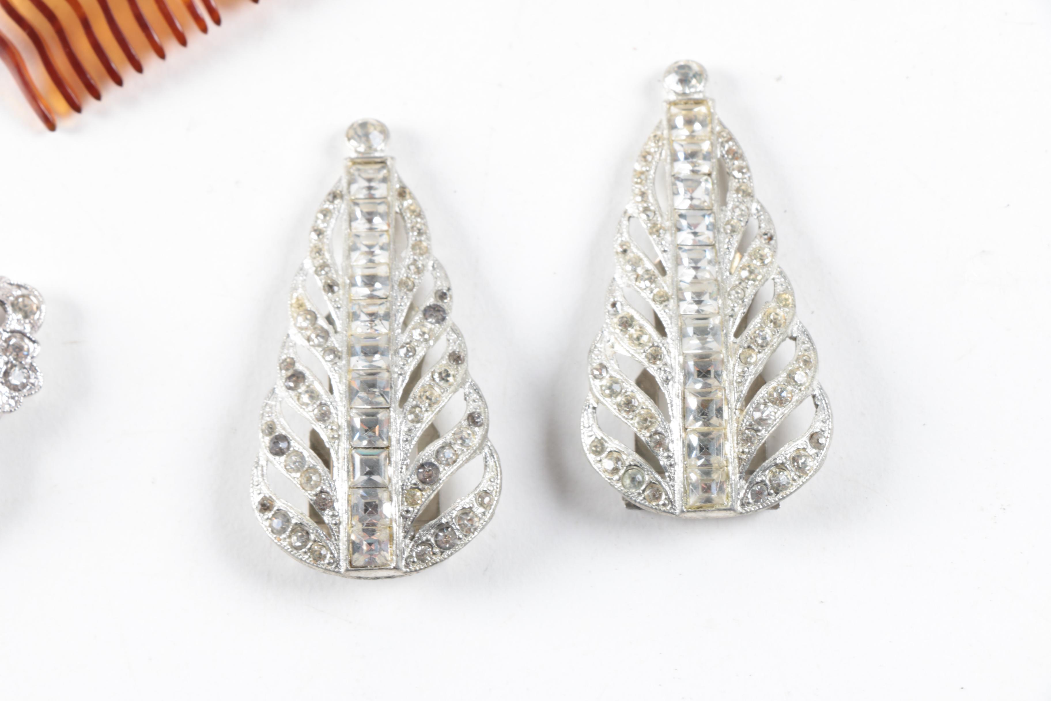 Collection of Vintage Dress Clips and Hair Comb