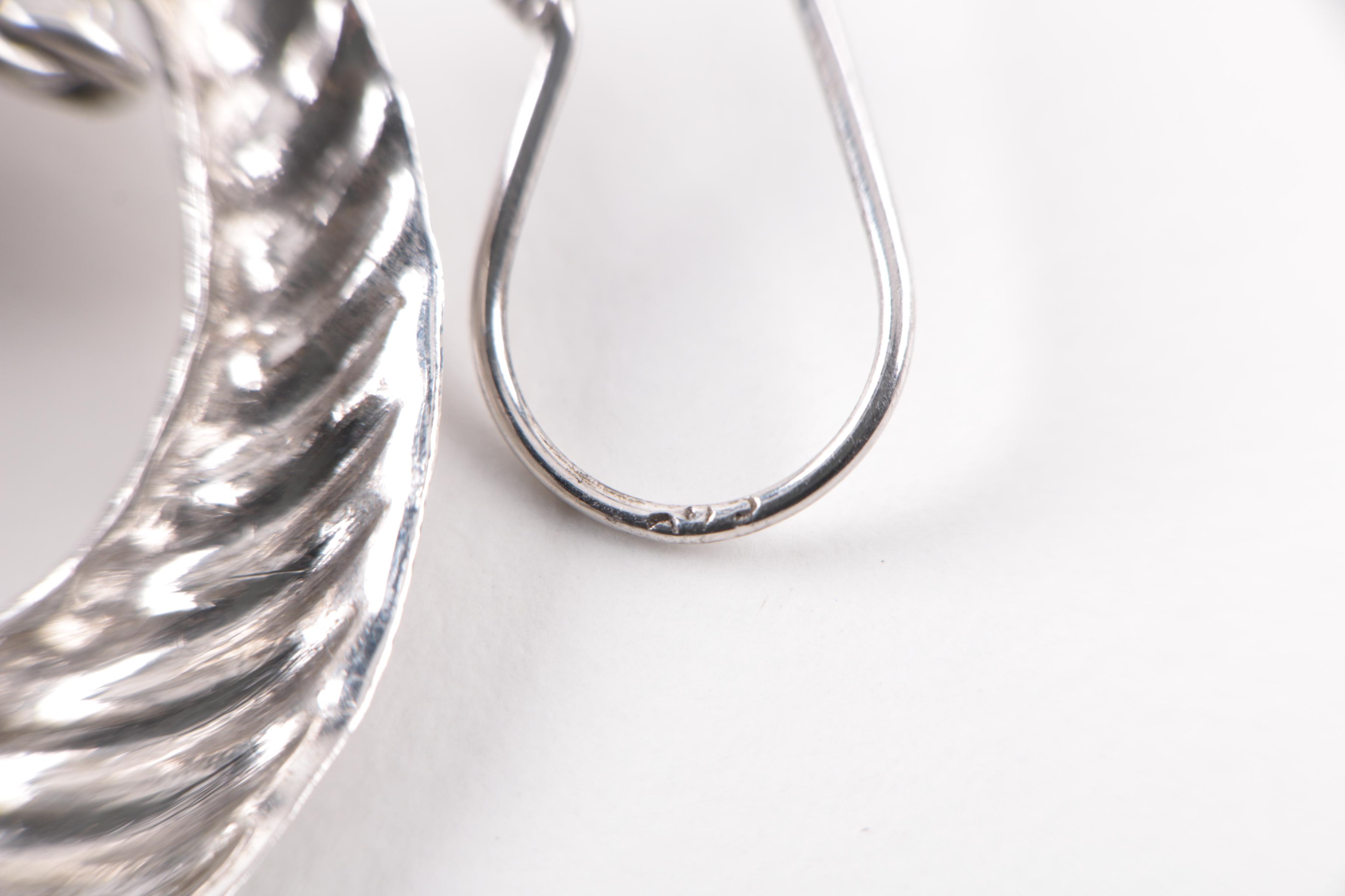 Sterling Silver Earrings with Lapis Lazuli and Cubic Zirconia