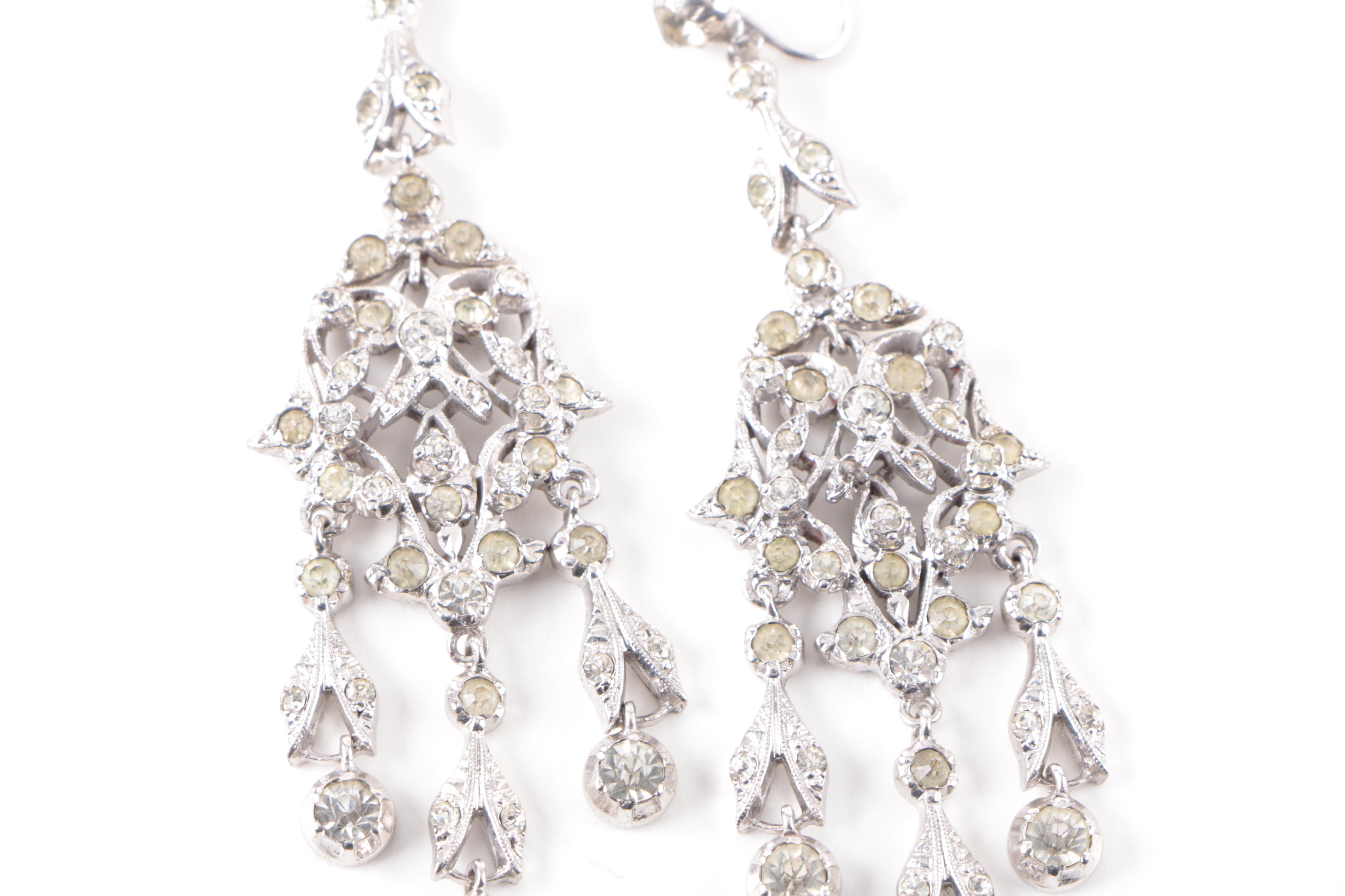 Sterling Silver Earrings with Lapis Lazuli and Cubic Zirconia