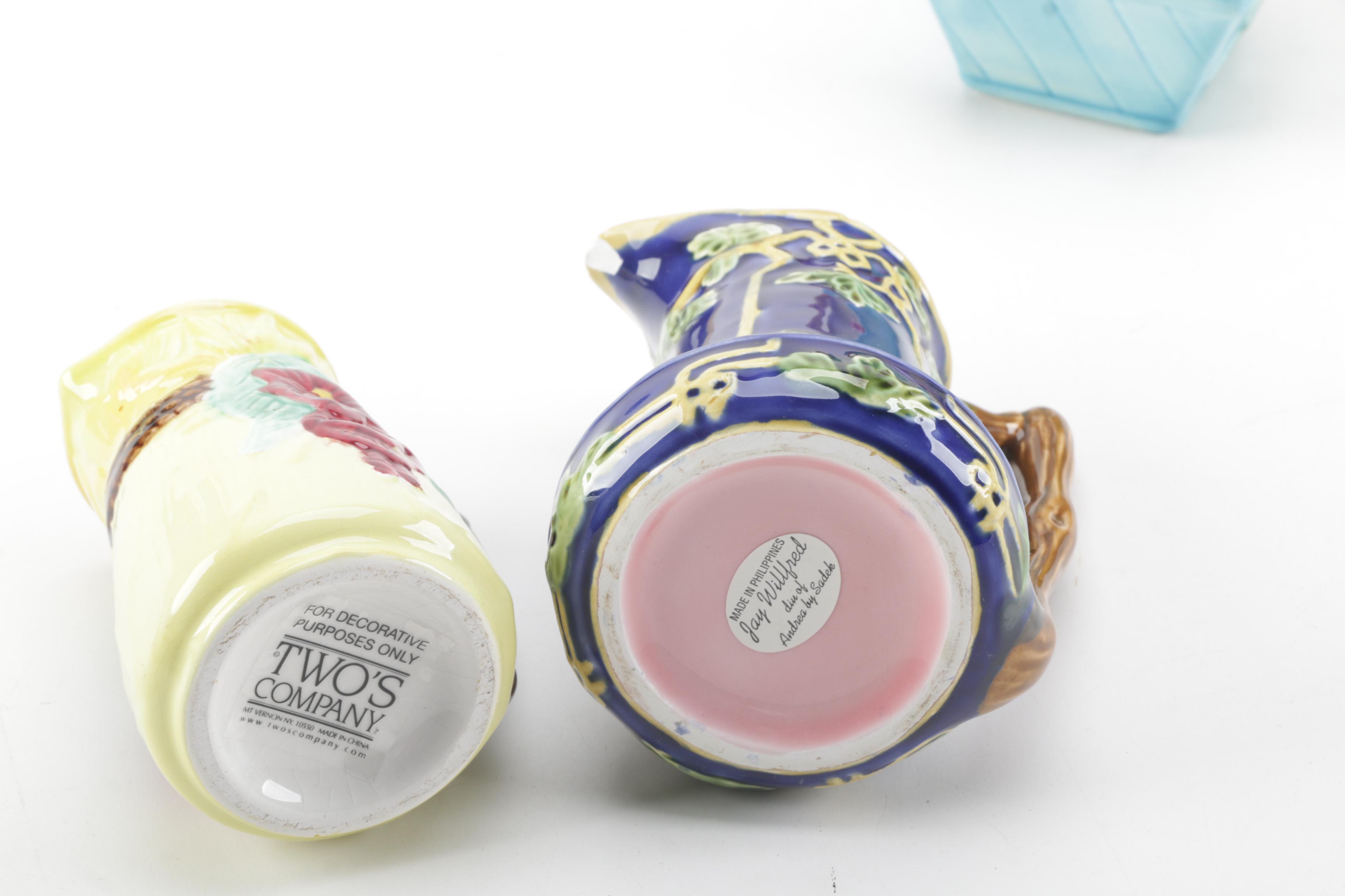 Victorian Style Majolica Jugs