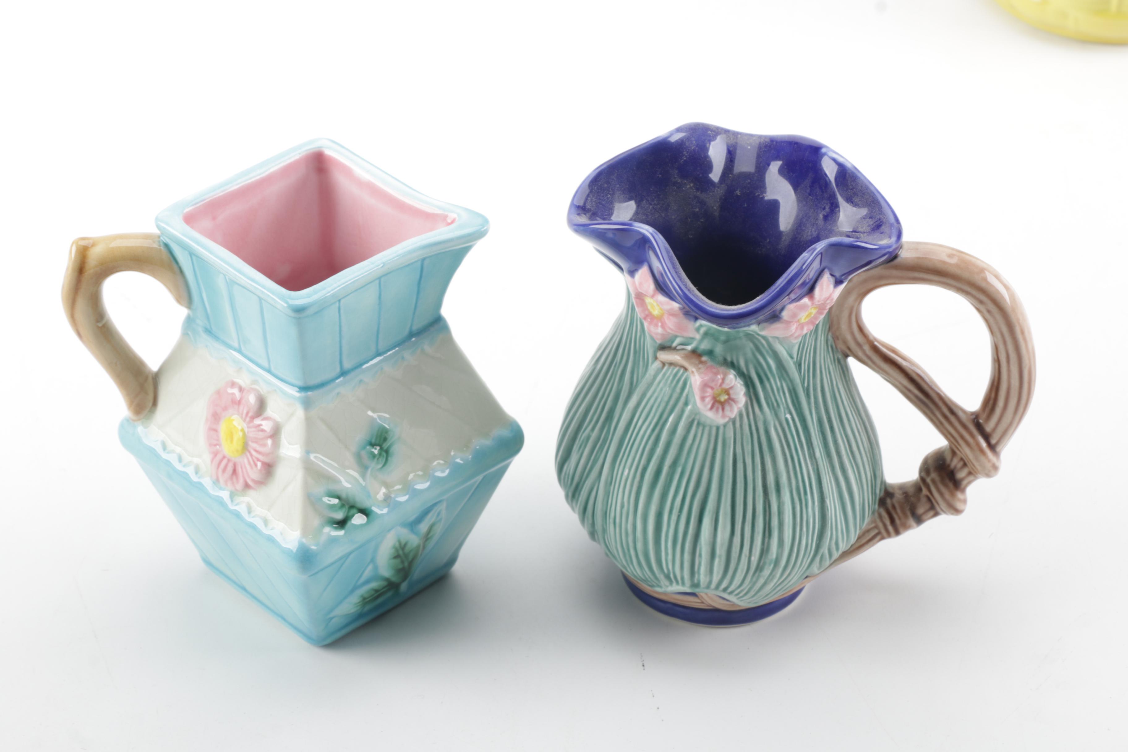 Victorian Style Majolica Jugs