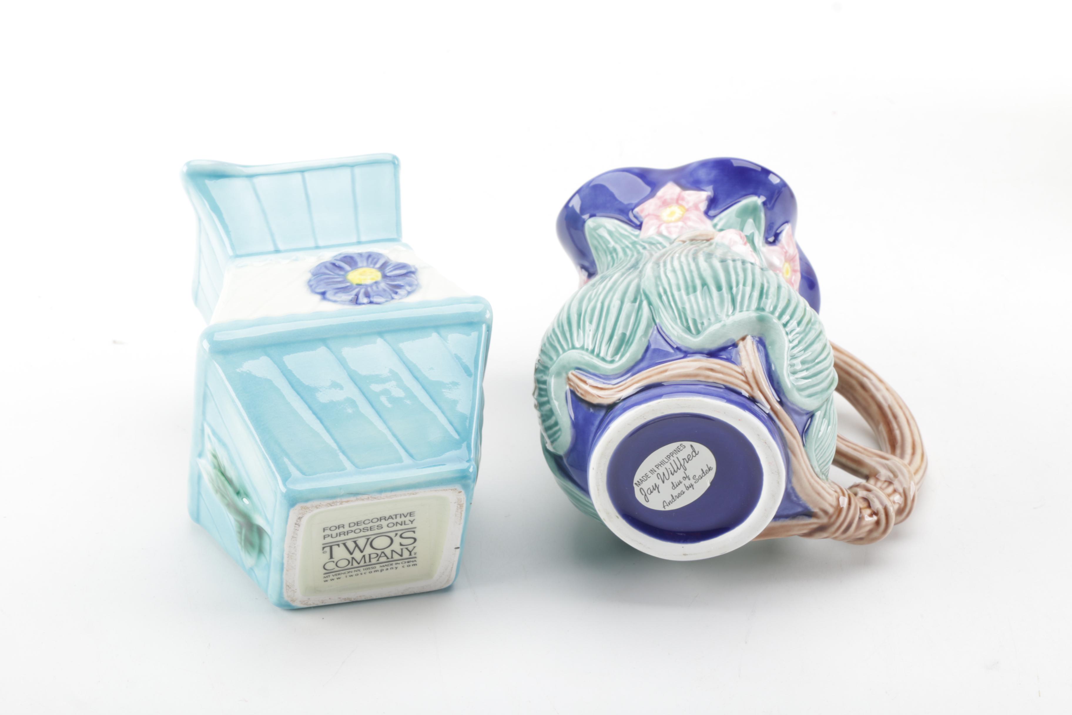 Victorian Style Majolica Jugs