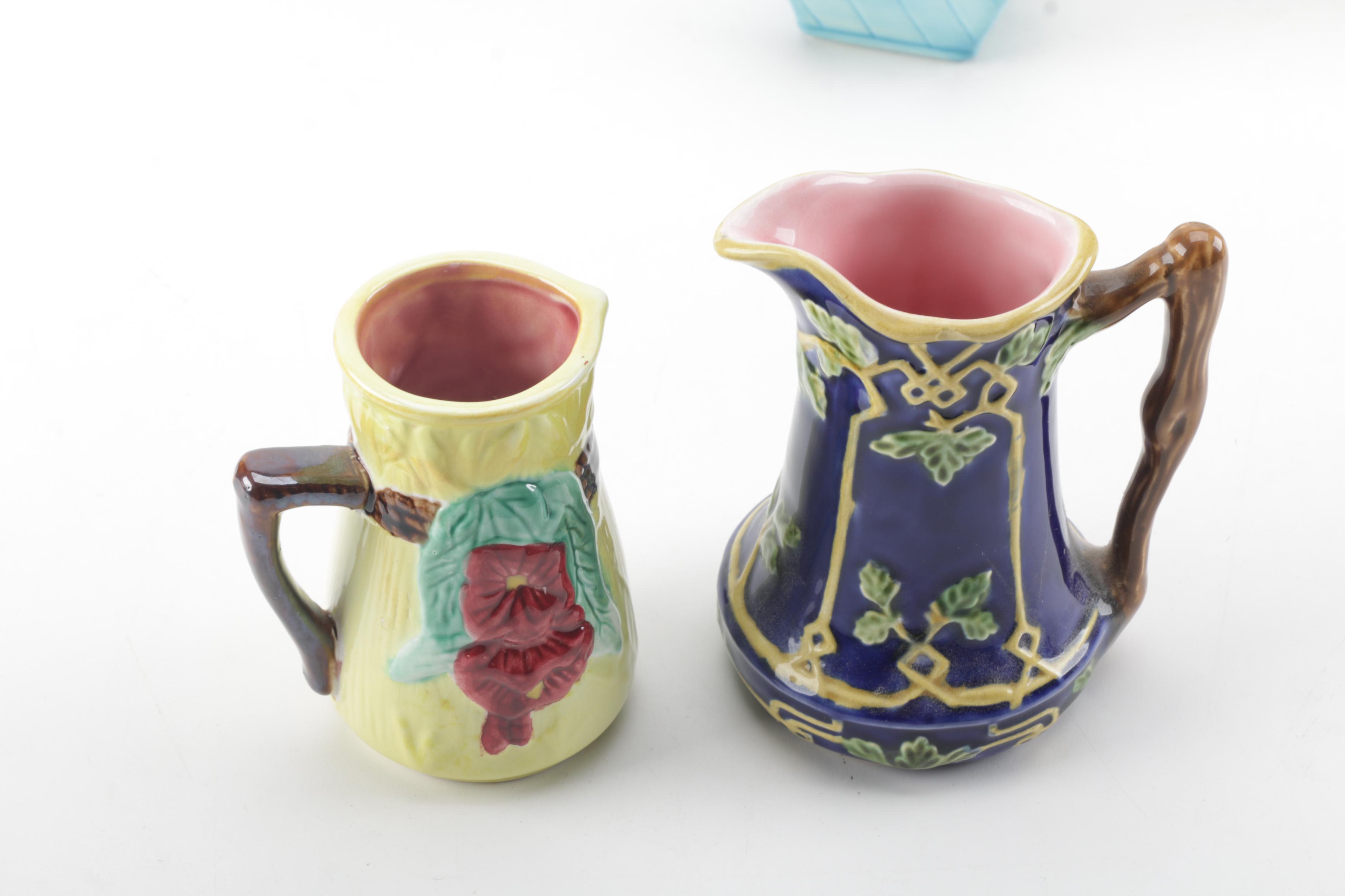 Victorian Style Majolica Jugs