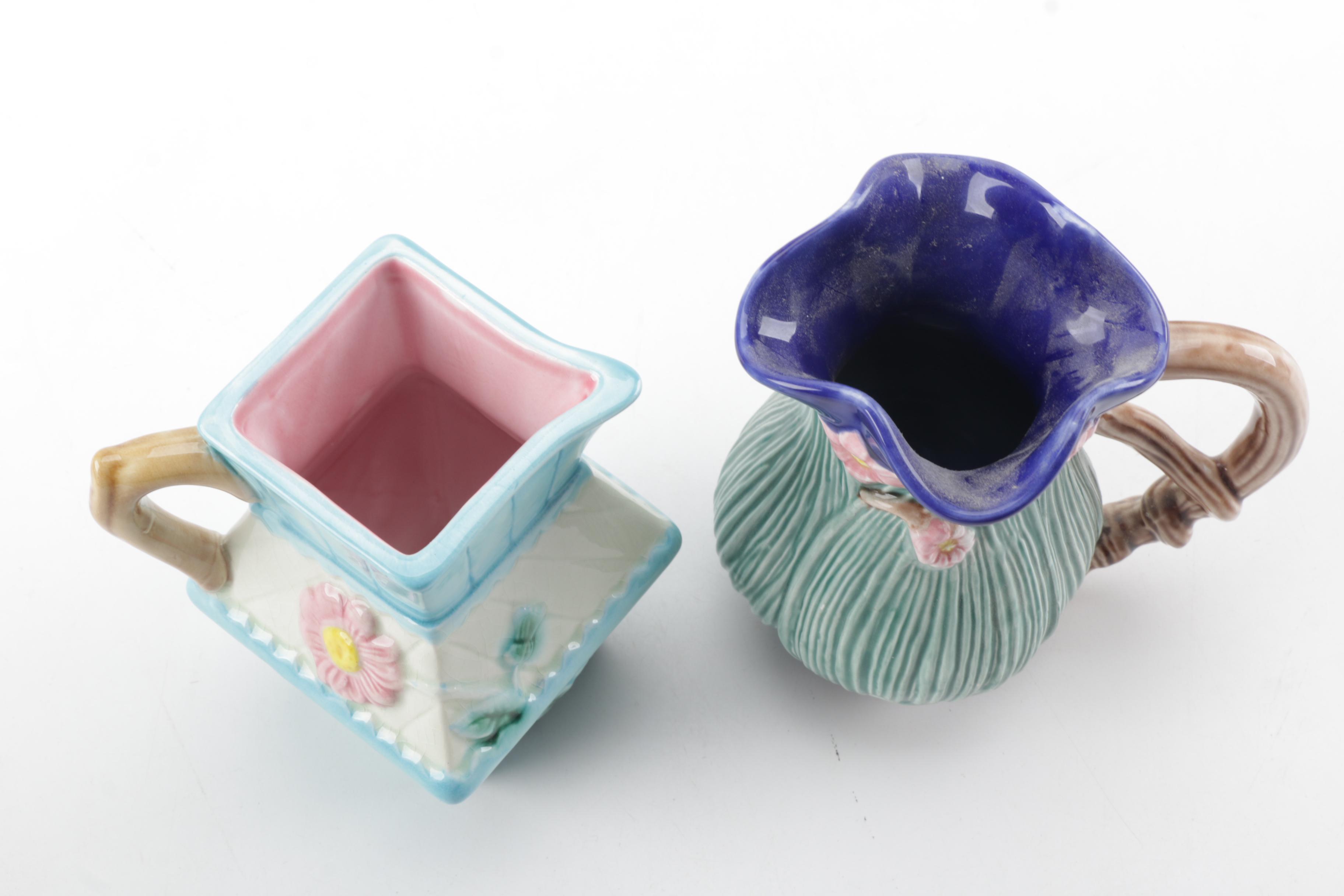 Victorian Style Majolica Jugs