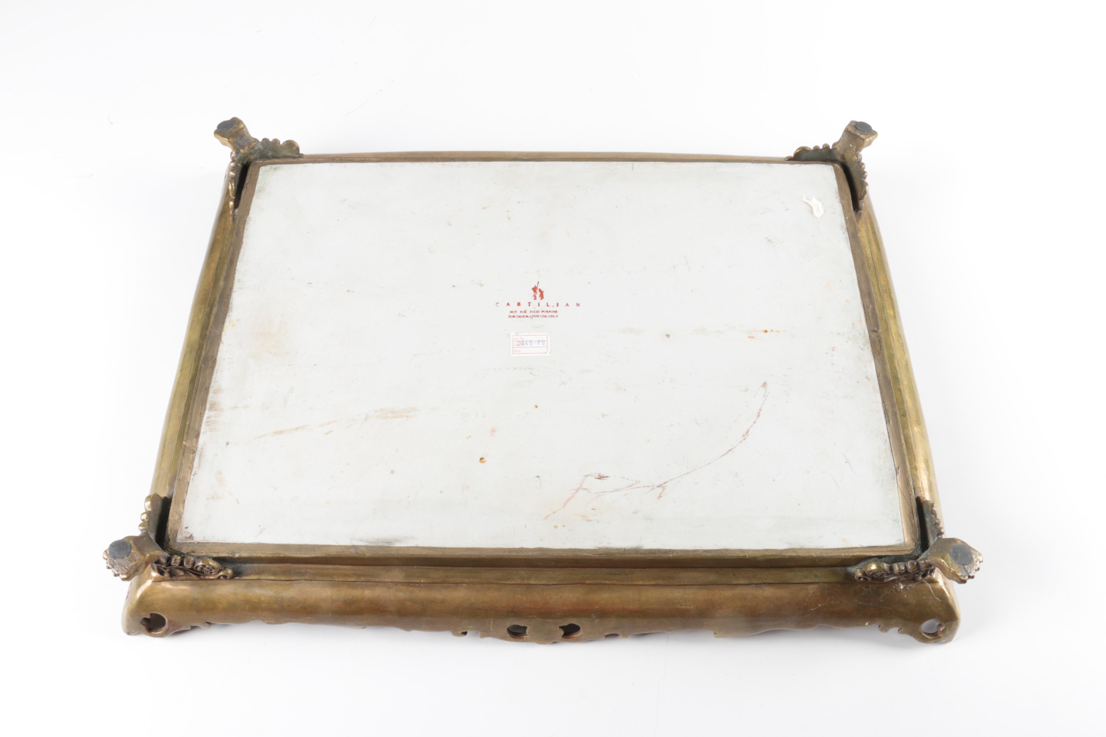 Castilian Traders Bronze and Porcelain Tray