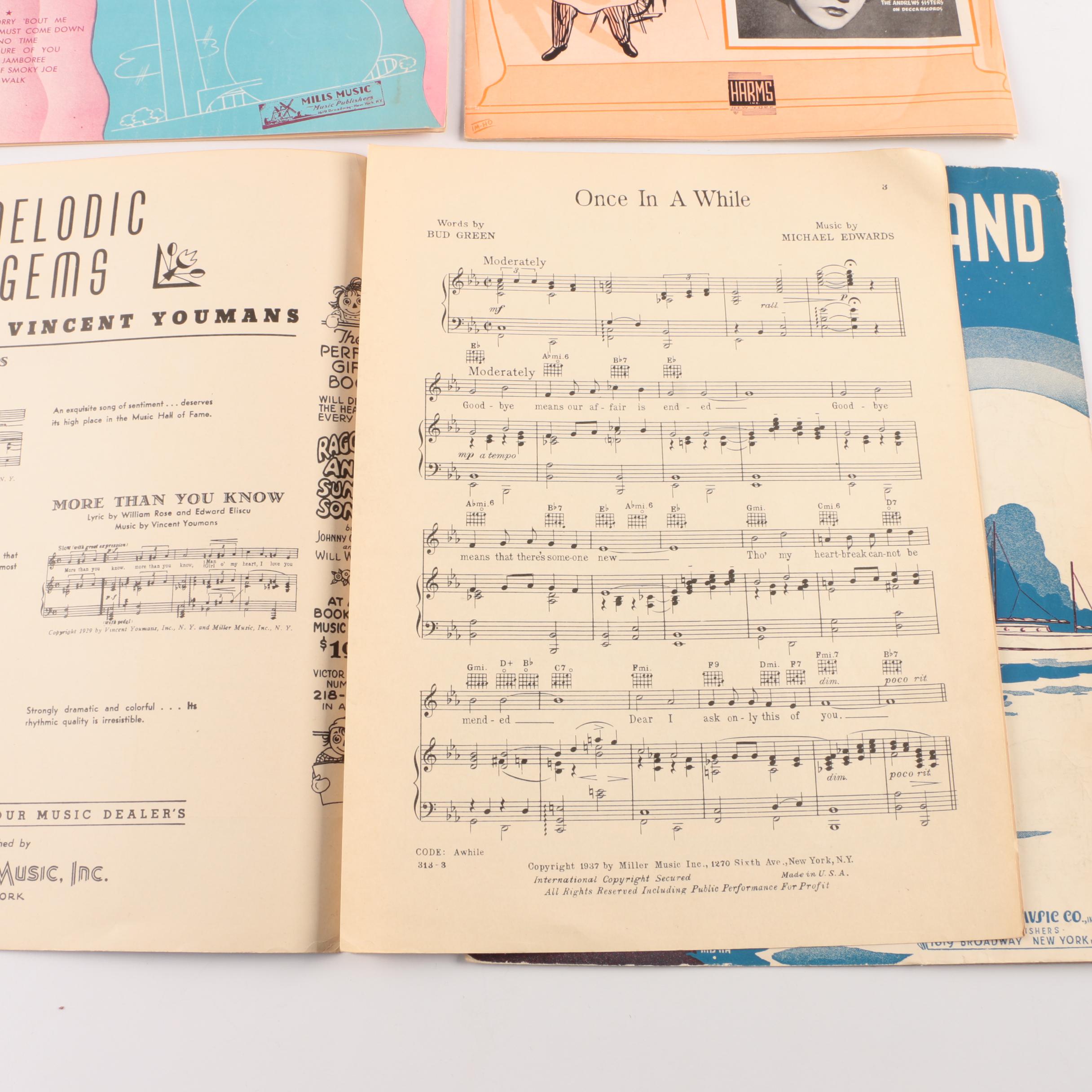 Vintage Sheet Music picturing Dorsey, Crosby, Andrews Sisters