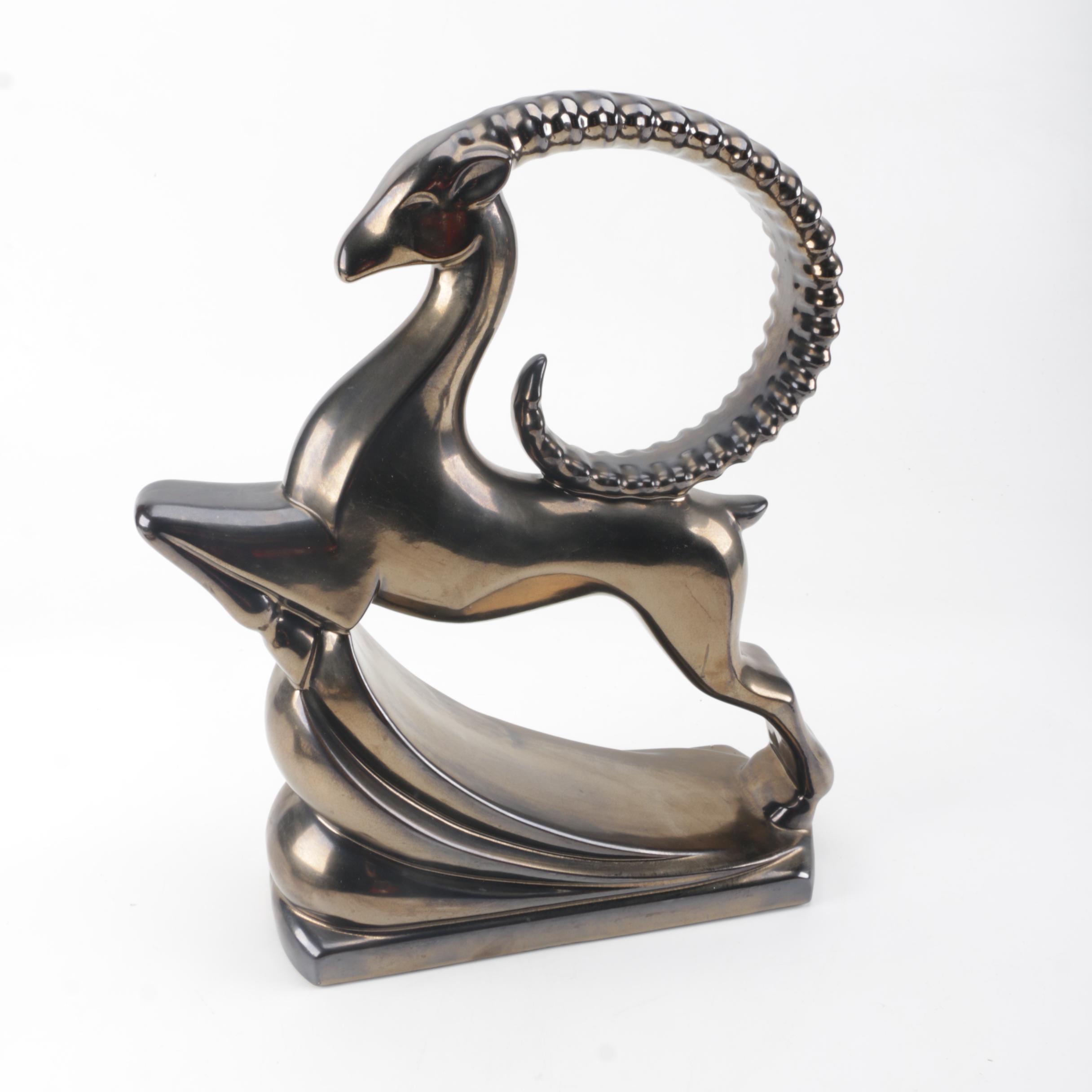Art Deco Style Royal Haeger Ceramic Gazelle