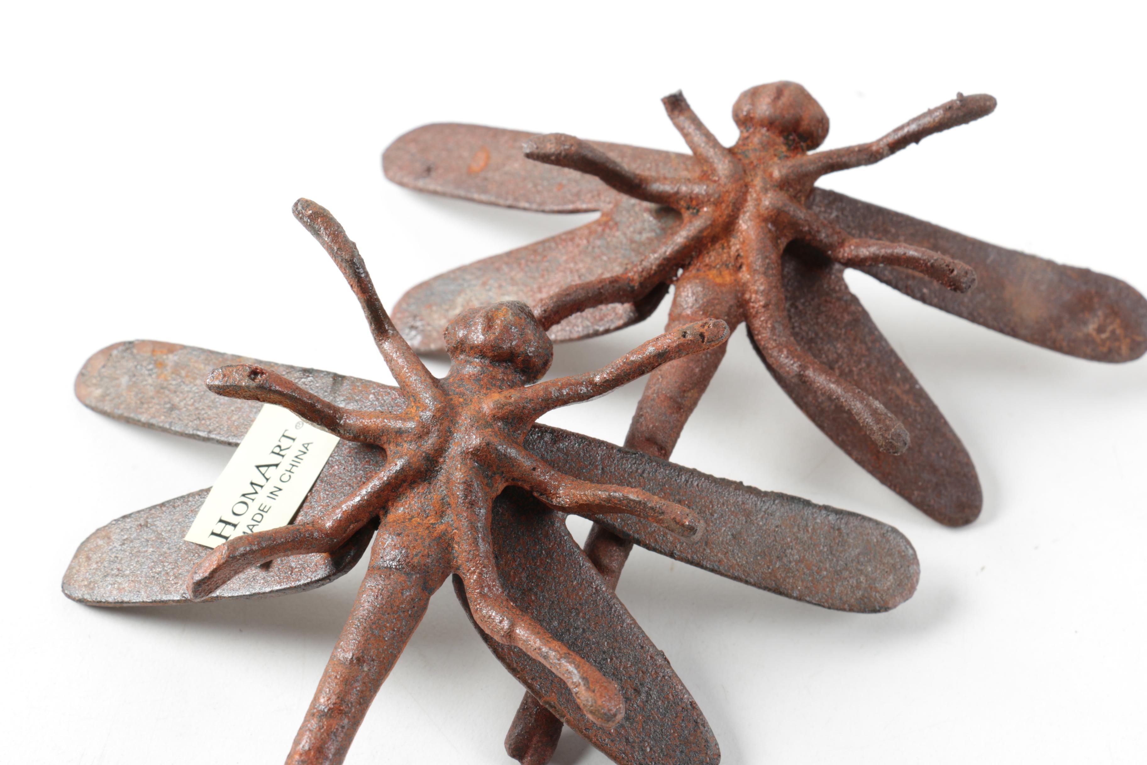 HomArt Cast Iron Dragonflies, Vintage Dog, Chimpanzees on Scooters and Postcards