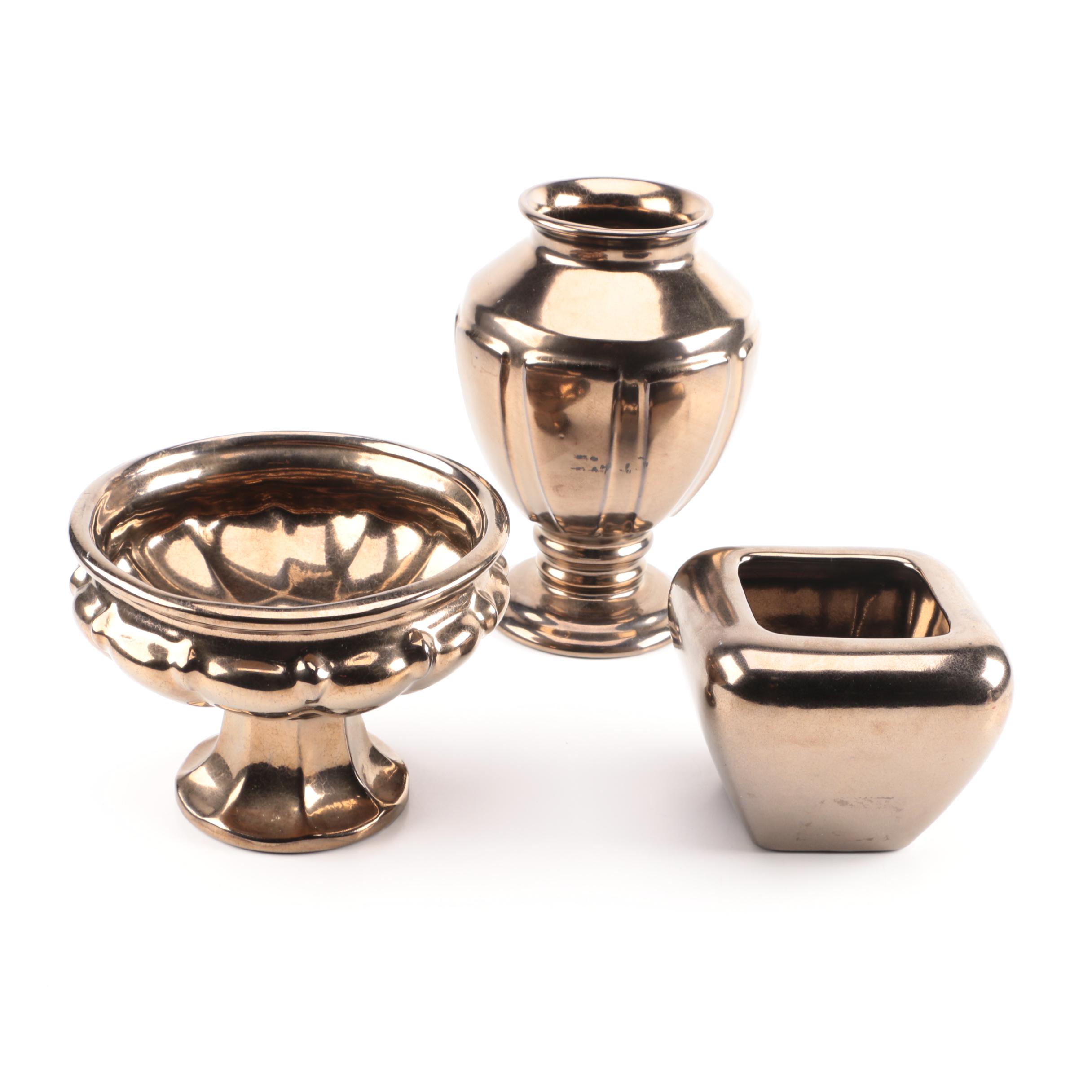 Vintage Haeger Gold Bronze Ceramic Decor