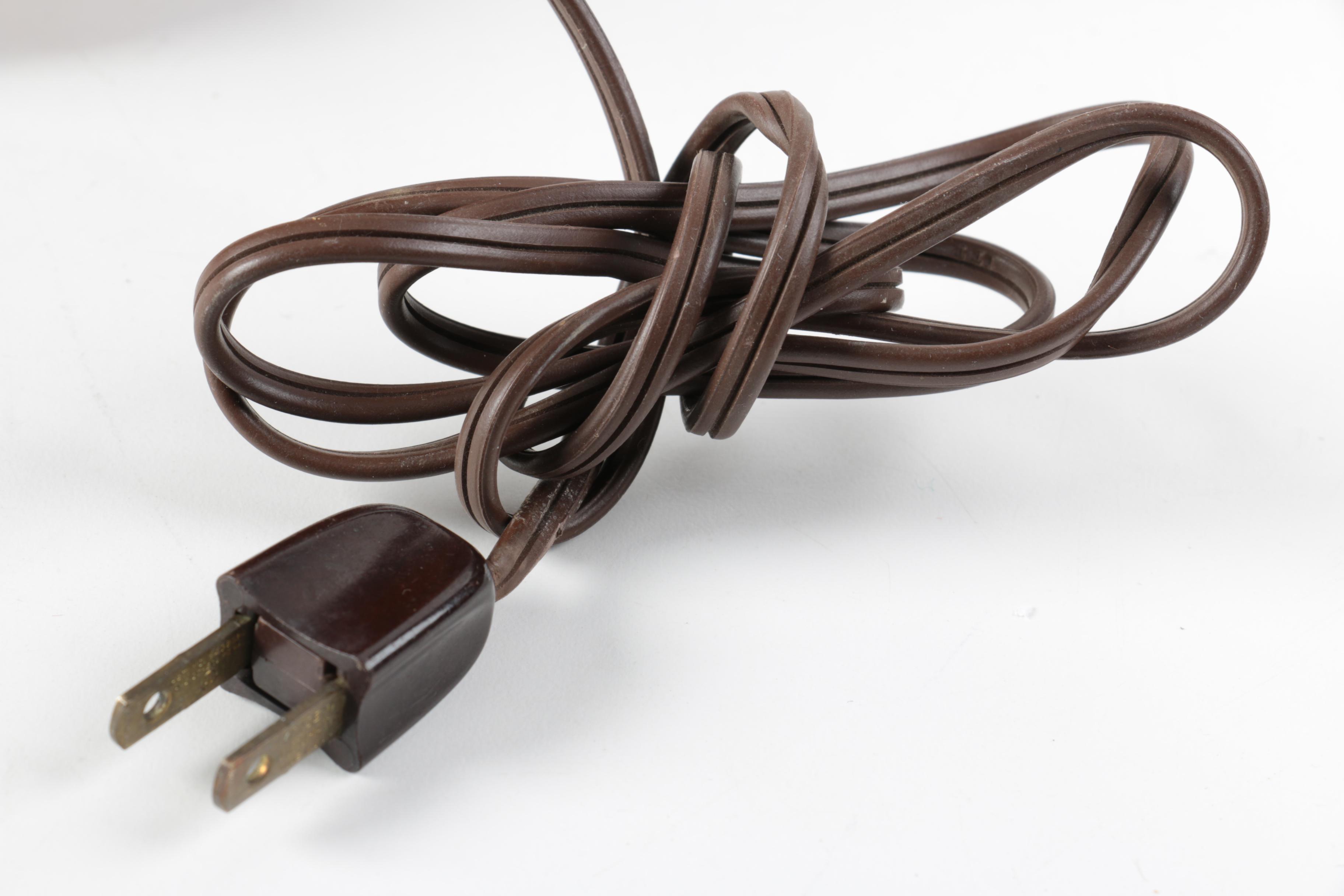 Vintage Hand-Crafted Wooden Table Lamp