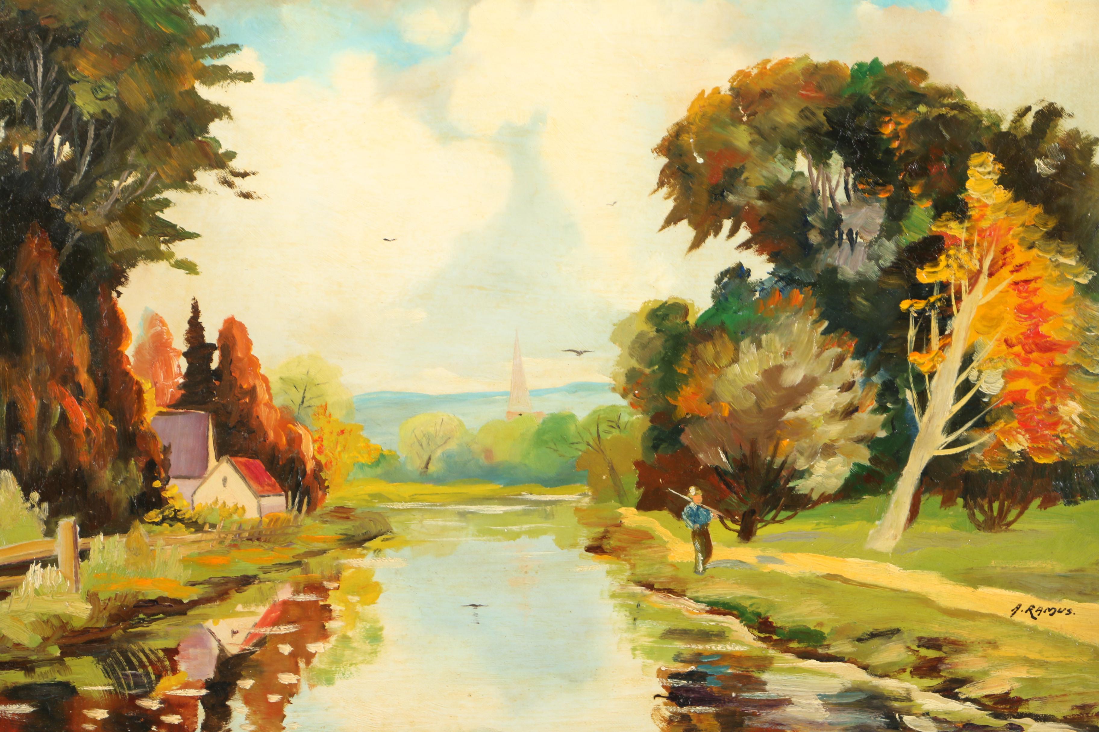 Aubrey Ramus Oil Painting on Board of Scottish Landscape