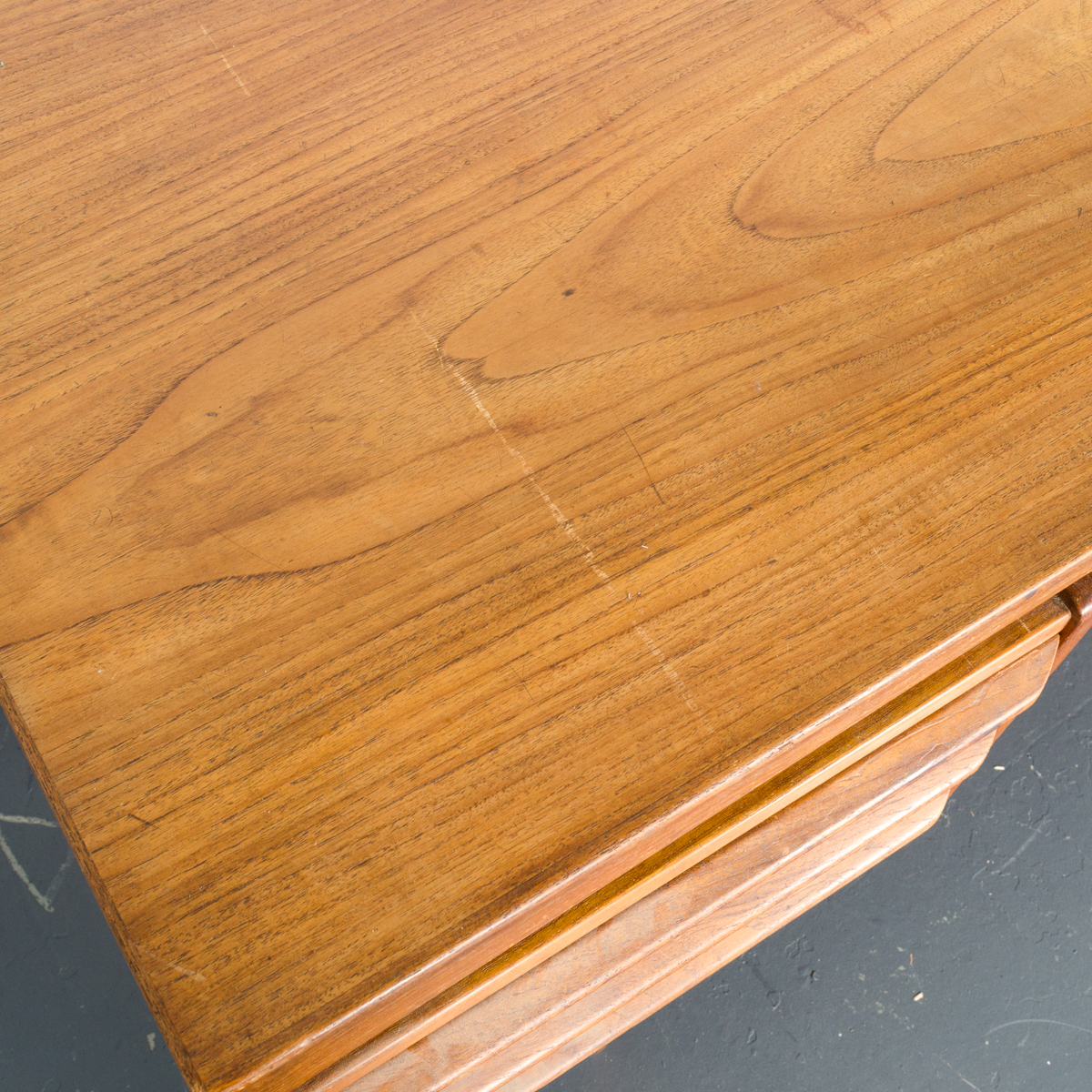 Danish Modern Teak Desk with Rear Shelving by Vald Mortensen