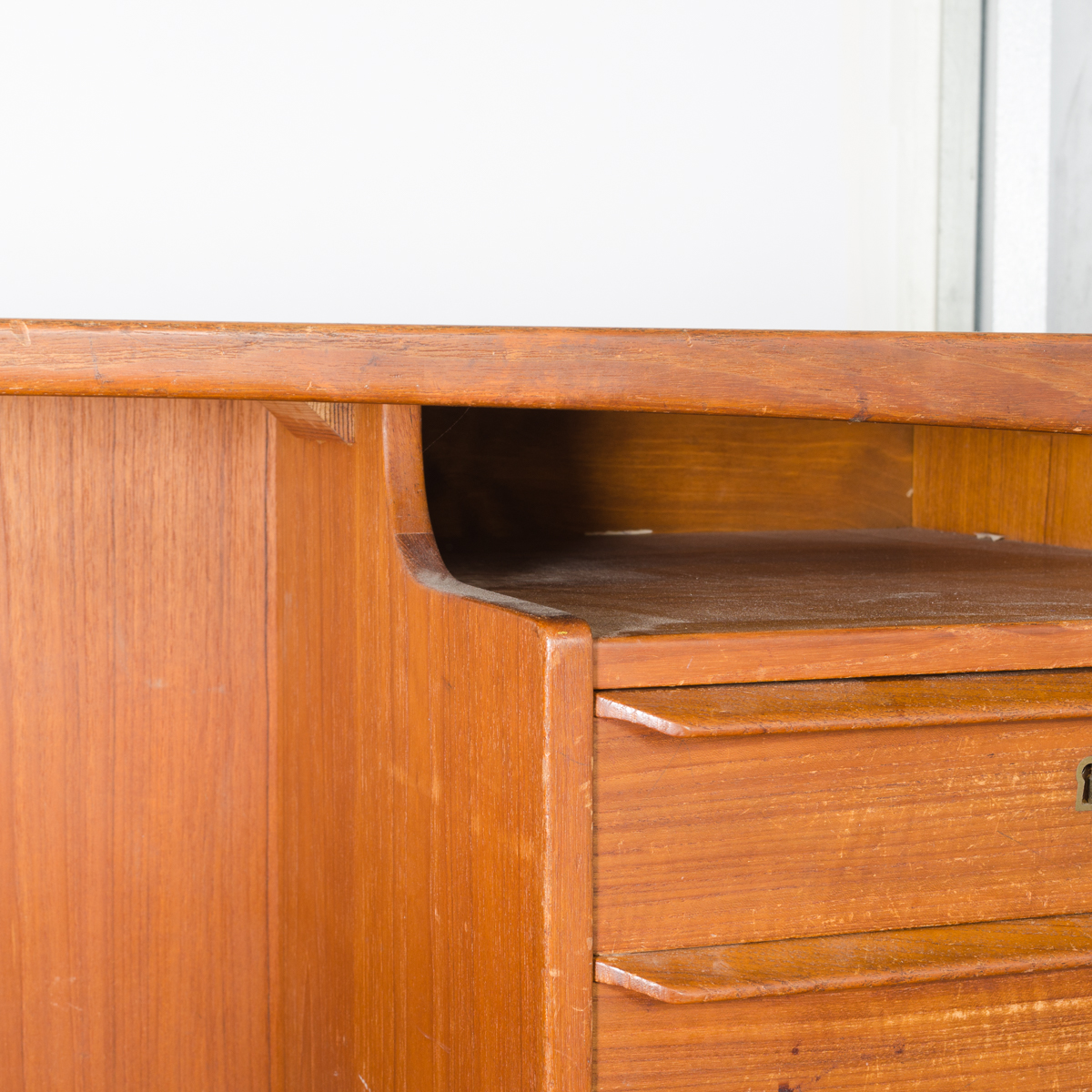 Danish Modern Teak Desk with Rear Shelving by Vald Mortensen