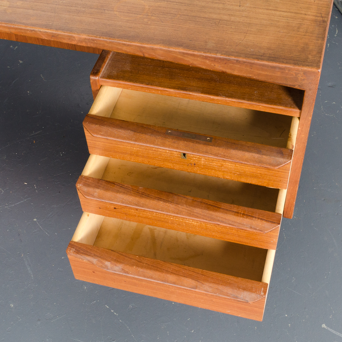 Danish Modern Teak Desk with Rear Shelving by Vald Mortensen