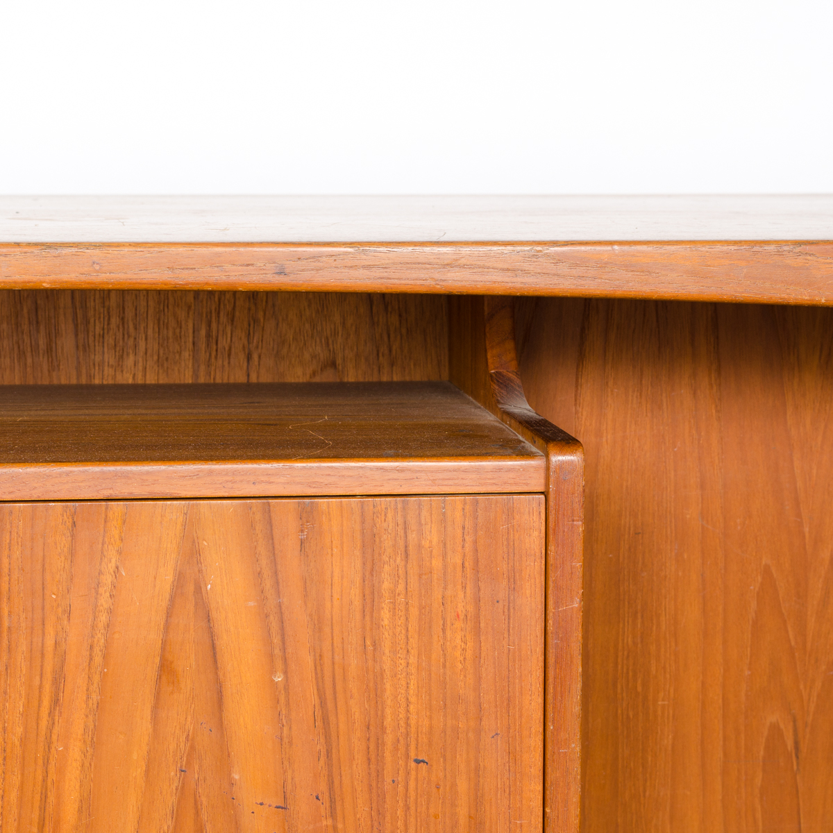 Danish Modern Teak Desk with Rear Shelving by Vald Mortensen