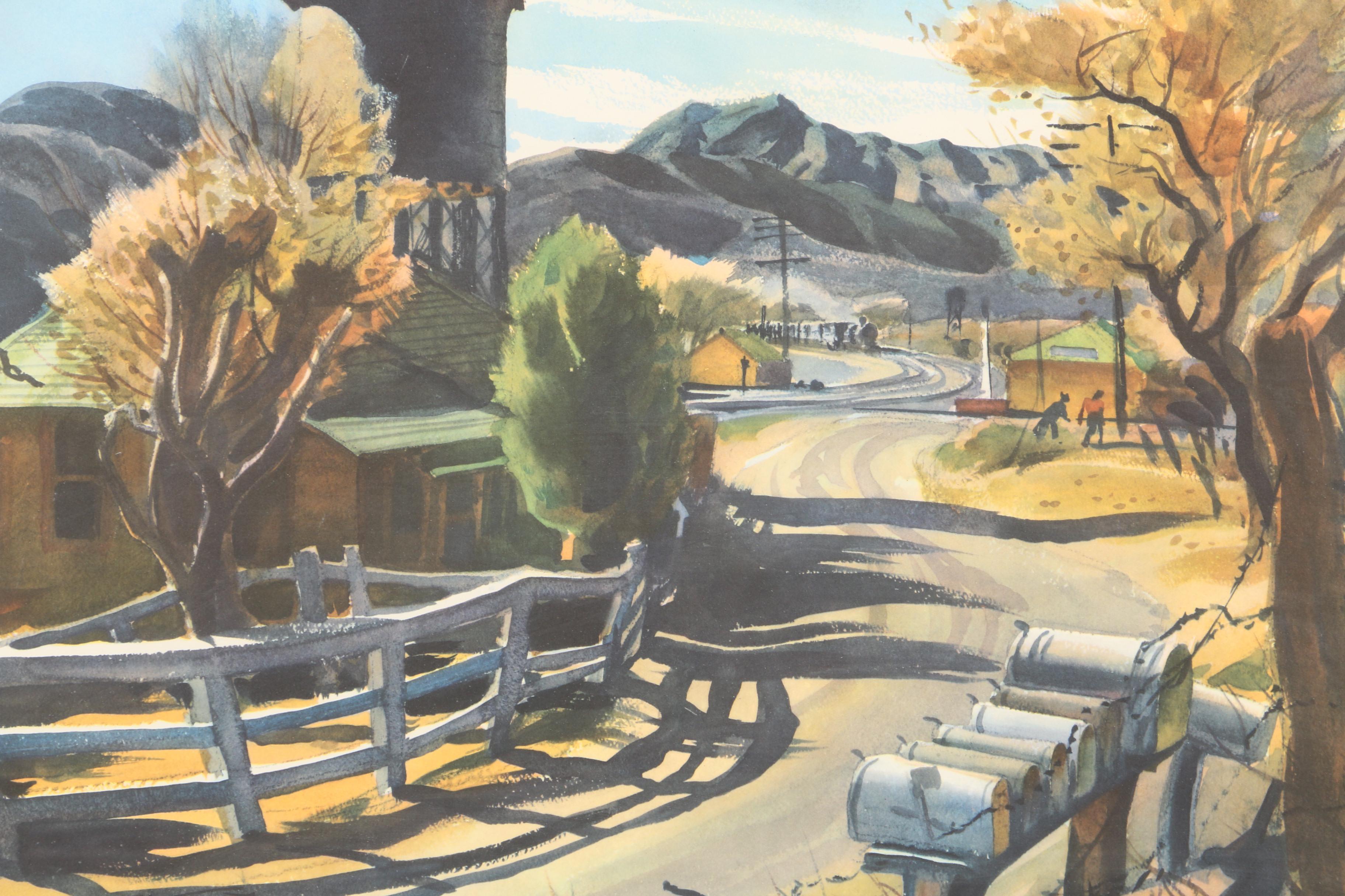 Offset Lithograph After Emil Kosa Jr "Train Town"