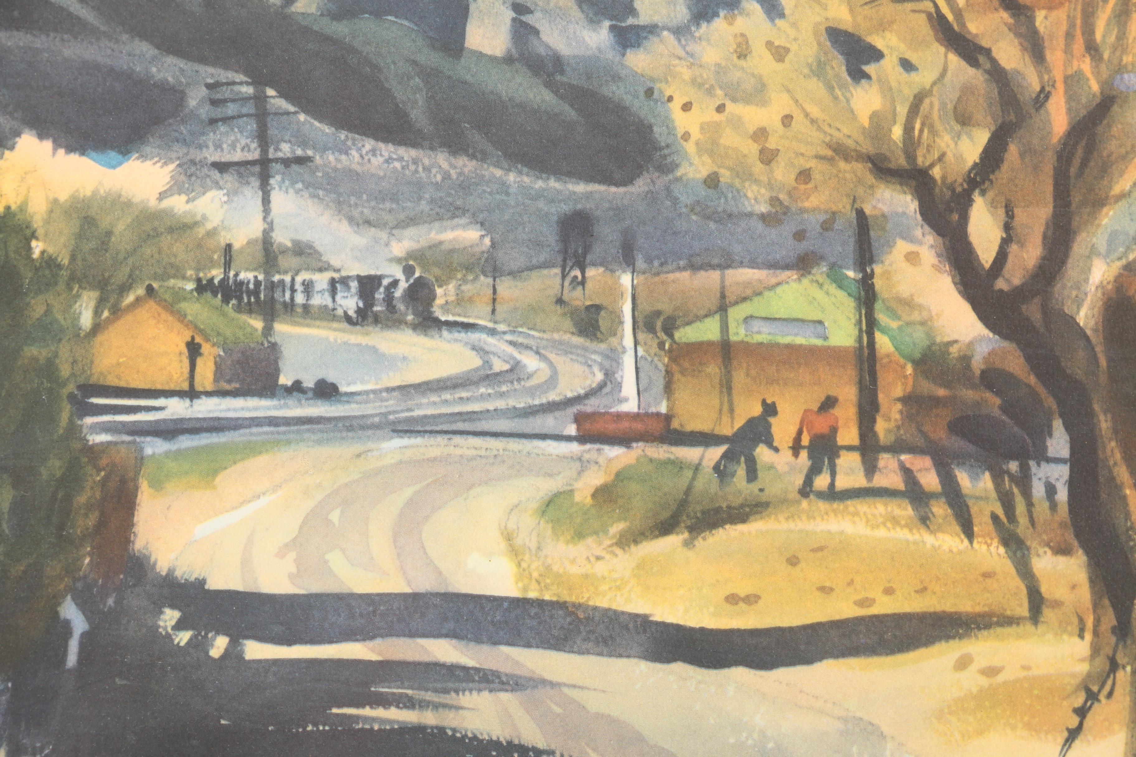 Offset Lithograph After Emil Kosa Jr "Train Town"