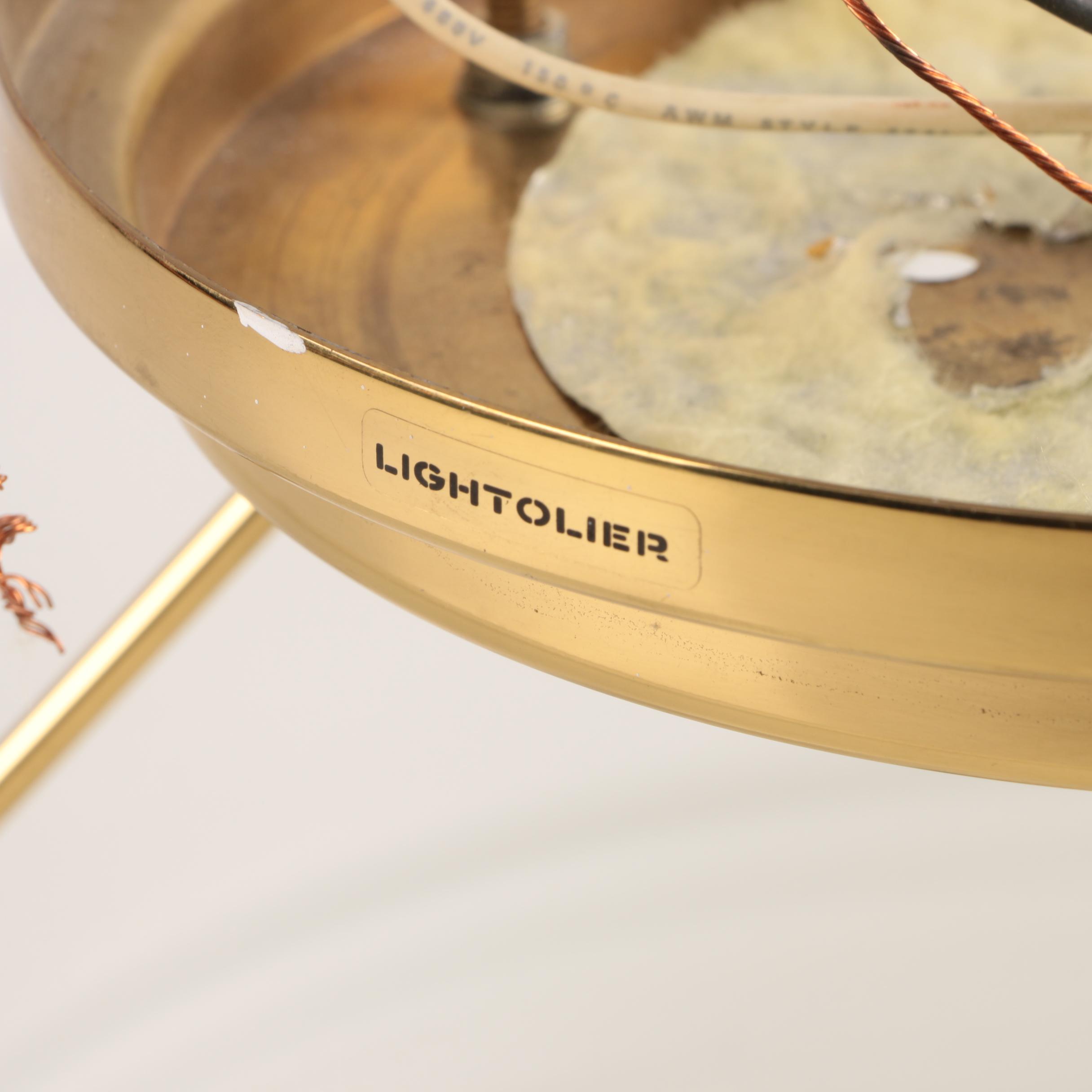 Lightolier Ceiling Light with White Glass Shade