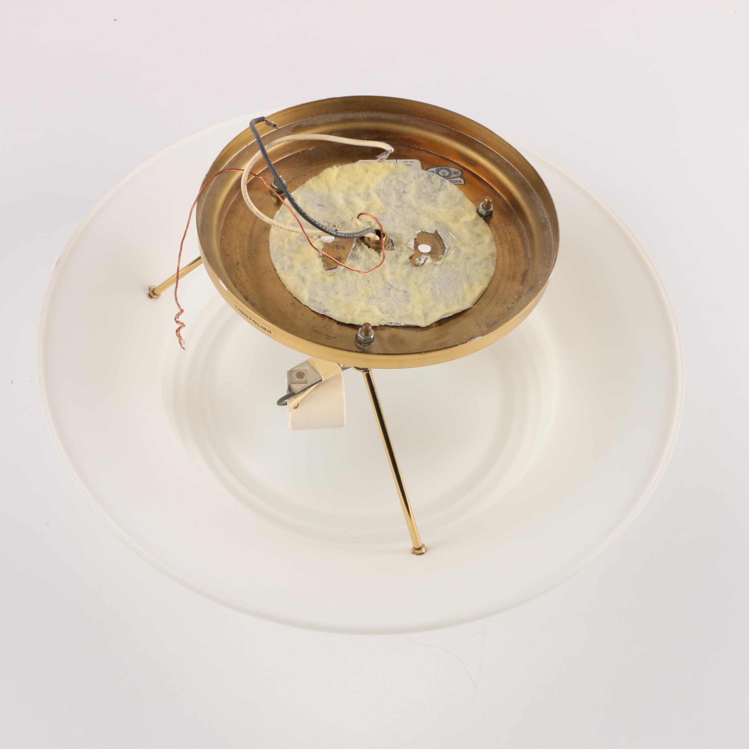 Lightolier Ceiling Light with White Glass Shade