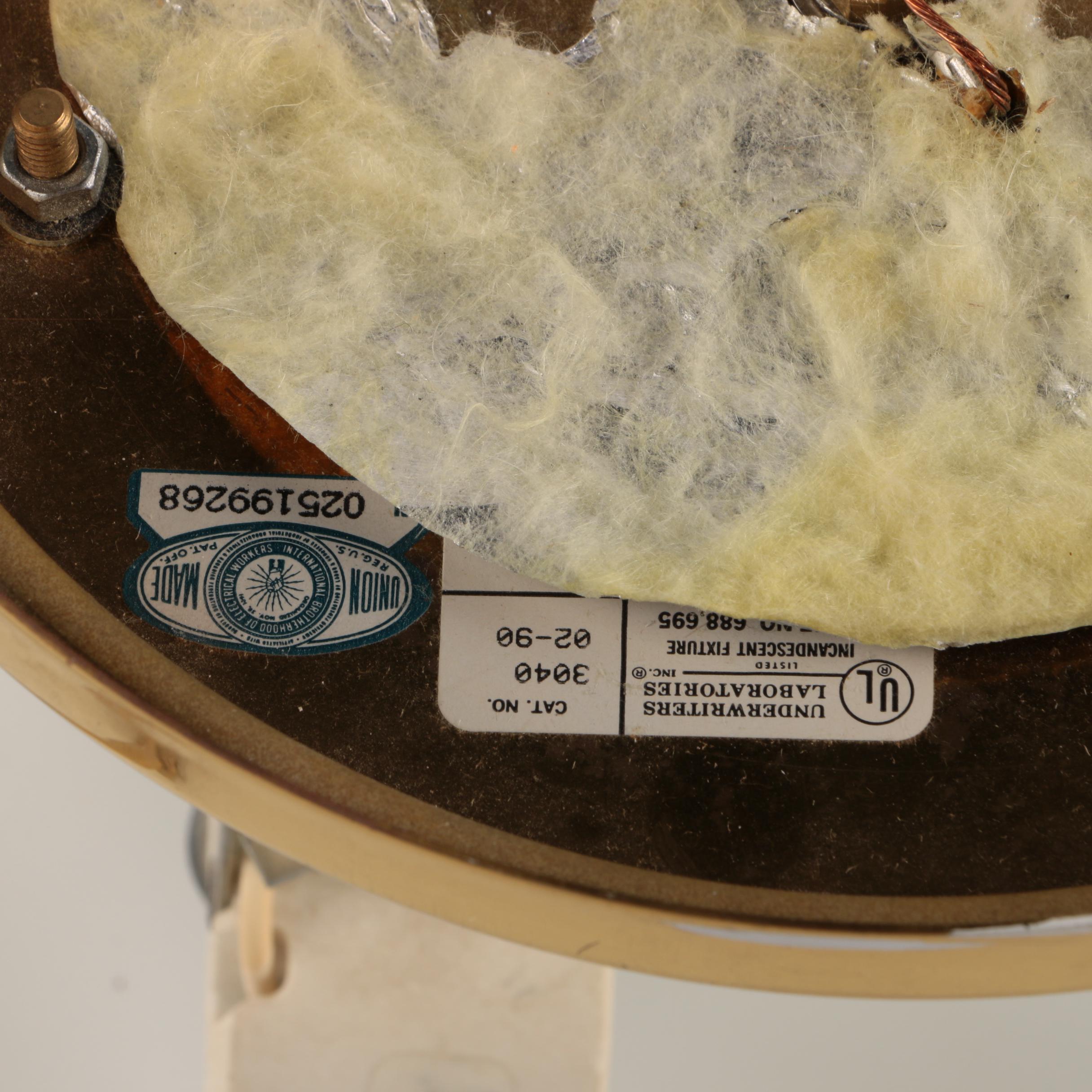 Lightolier Ceiling Light with White Glass Shade