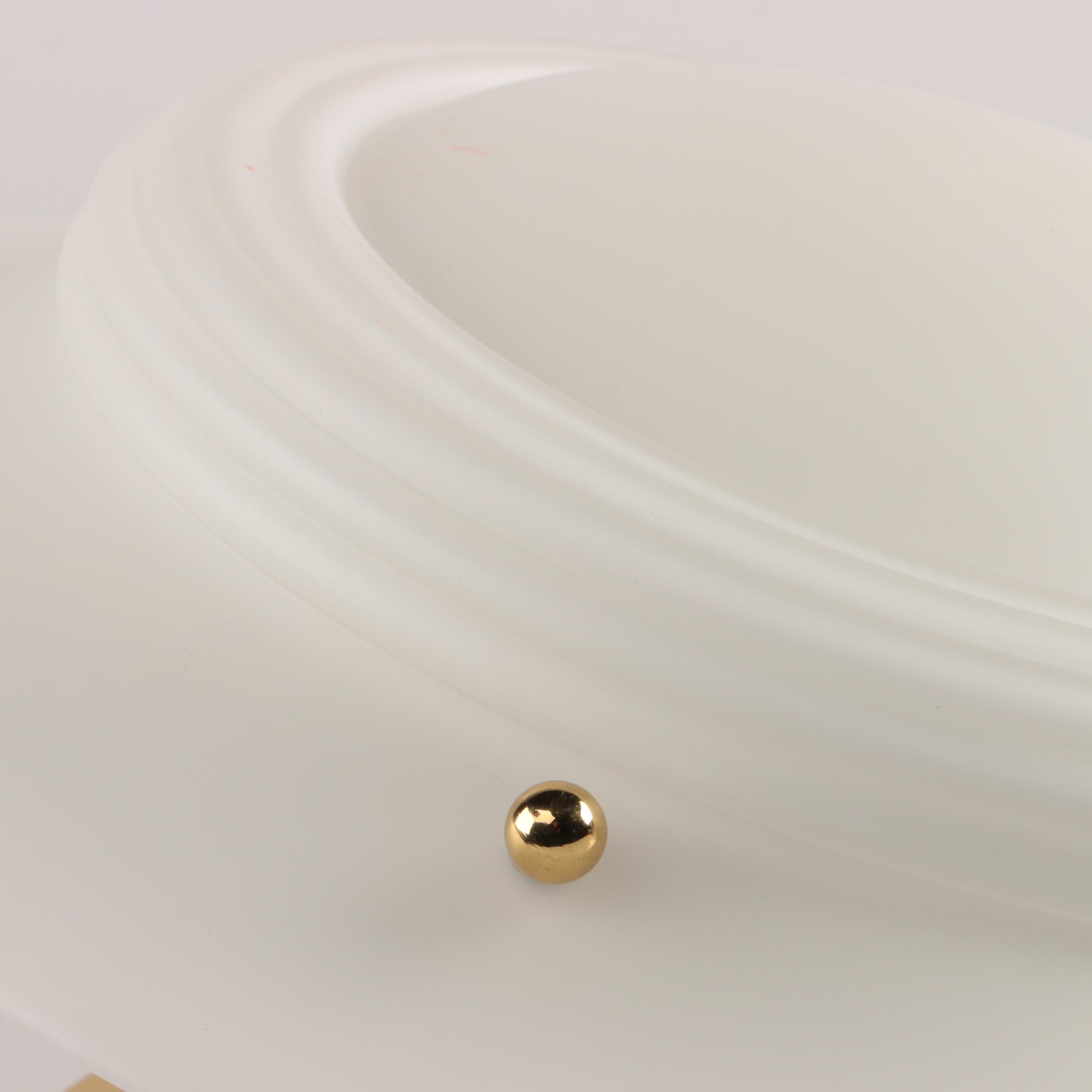 Lightolier Ceiling Light with White Glass Shade