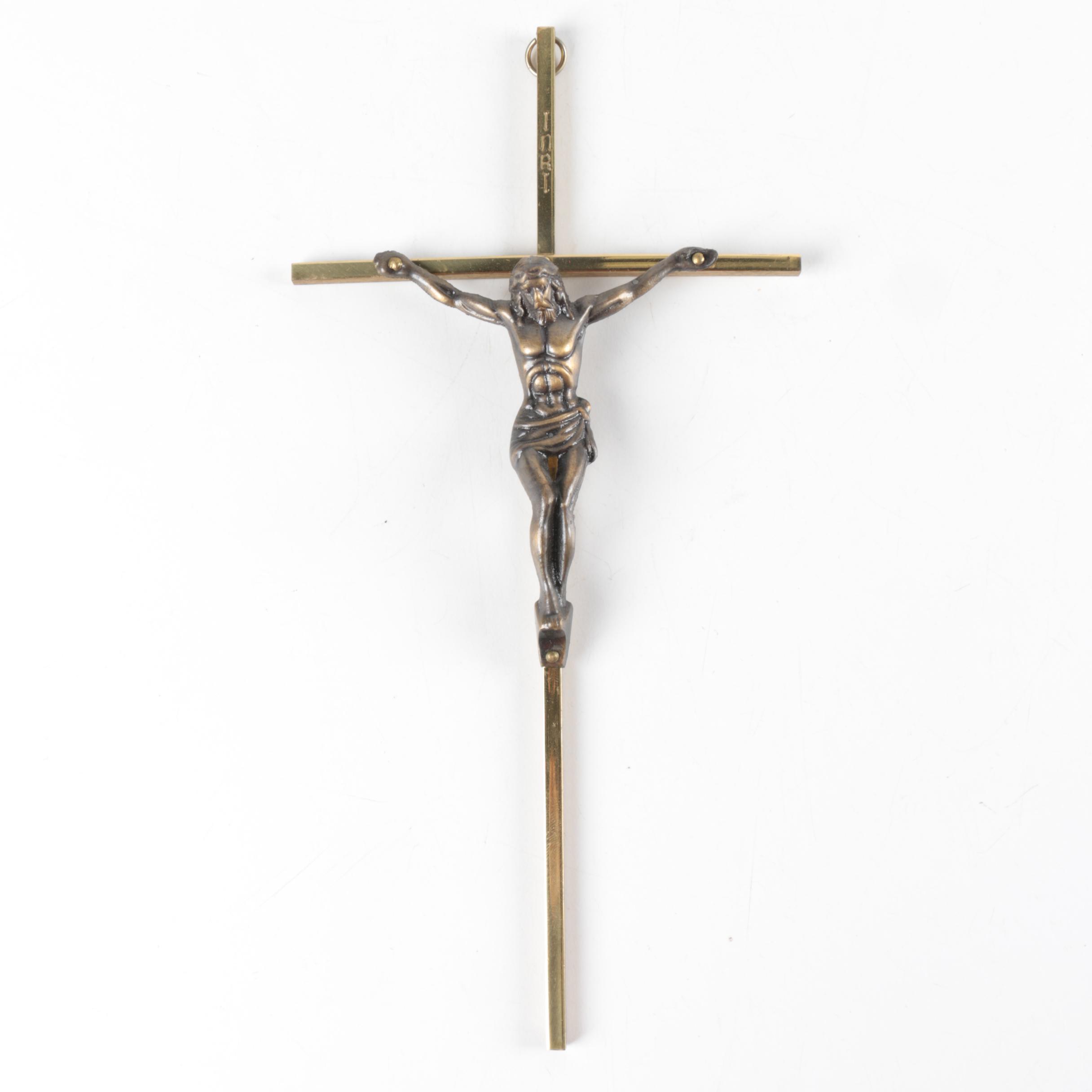 Brass Wall Crucifix