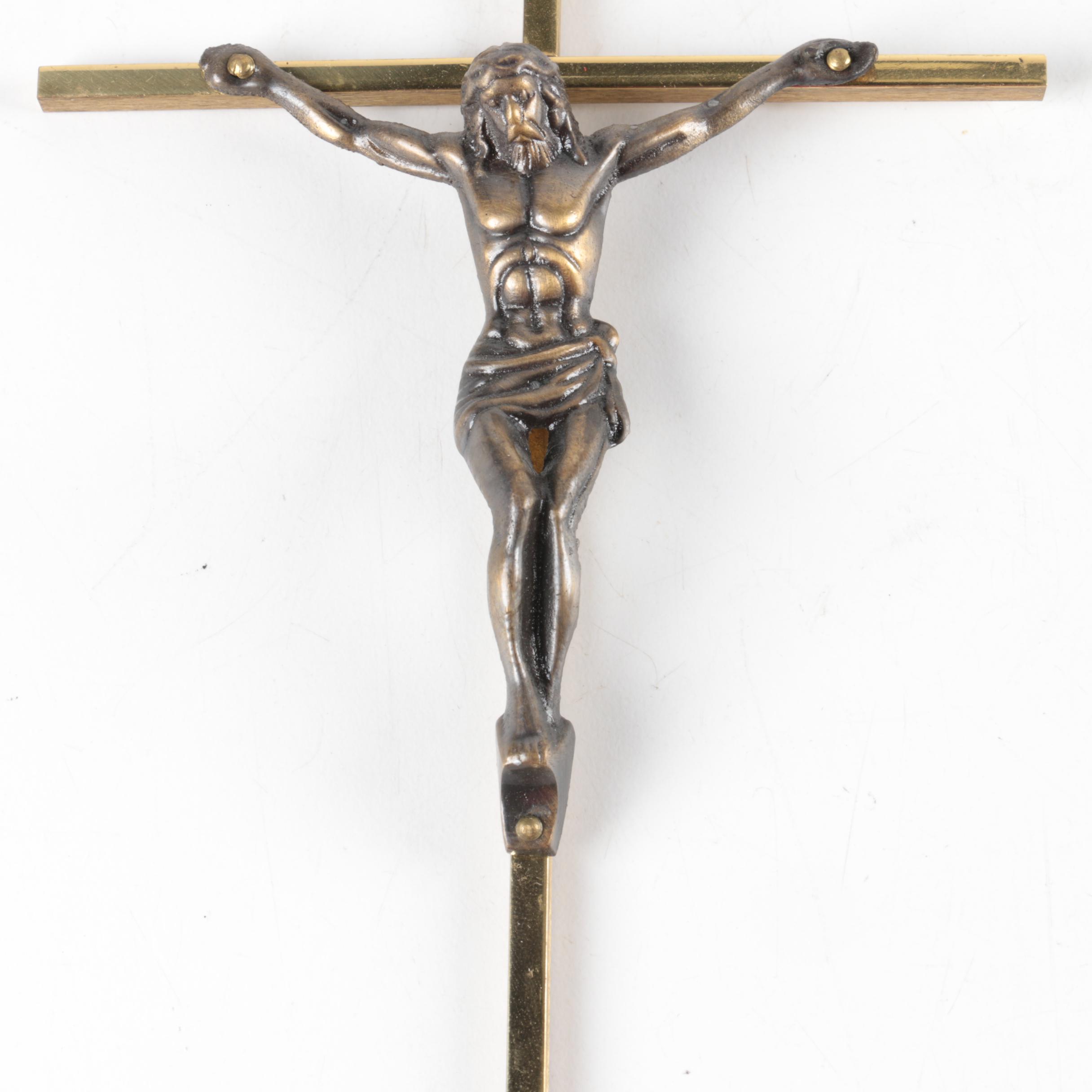 Brass Wall Crucifix