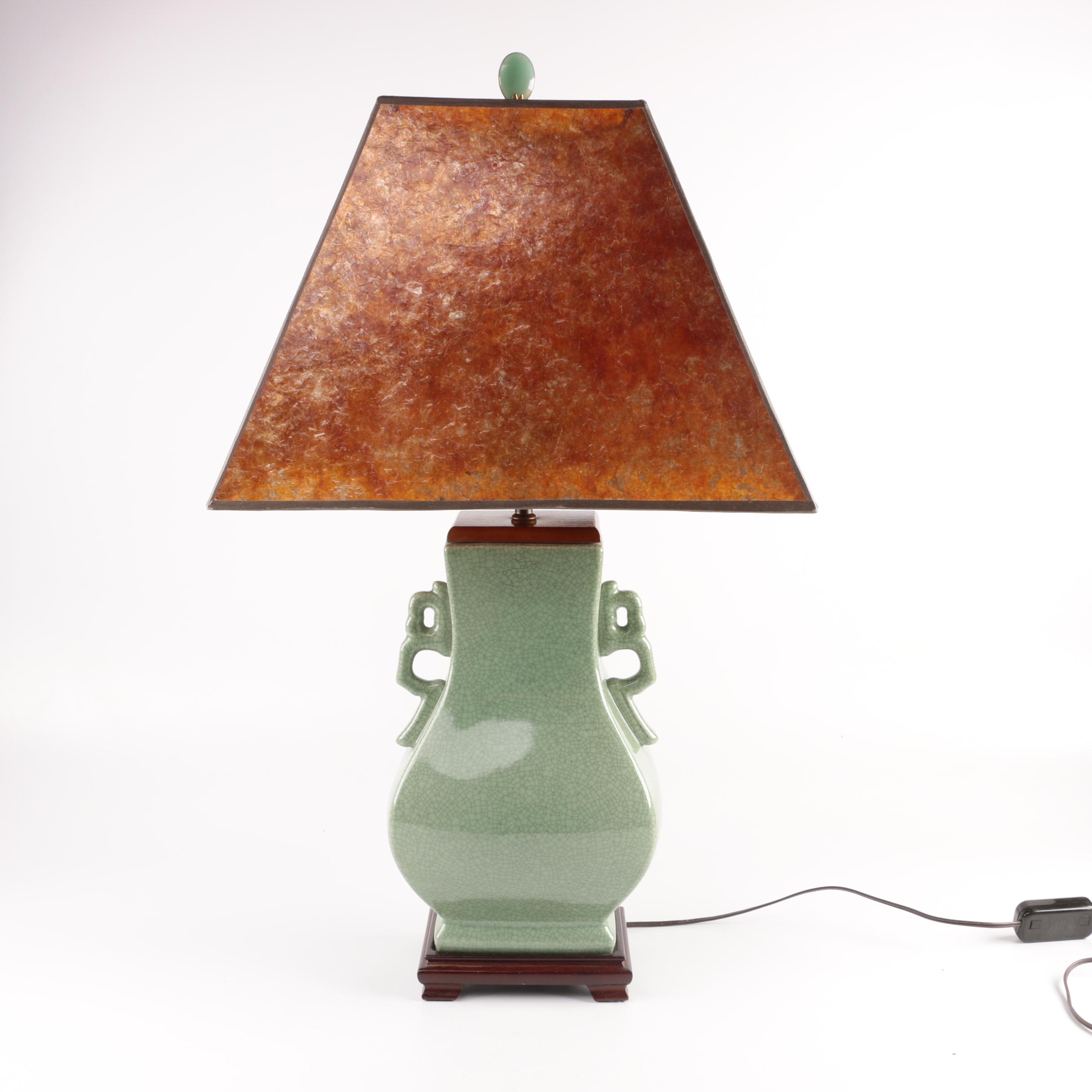 Chinese Celadon Ceramic Table Lamp