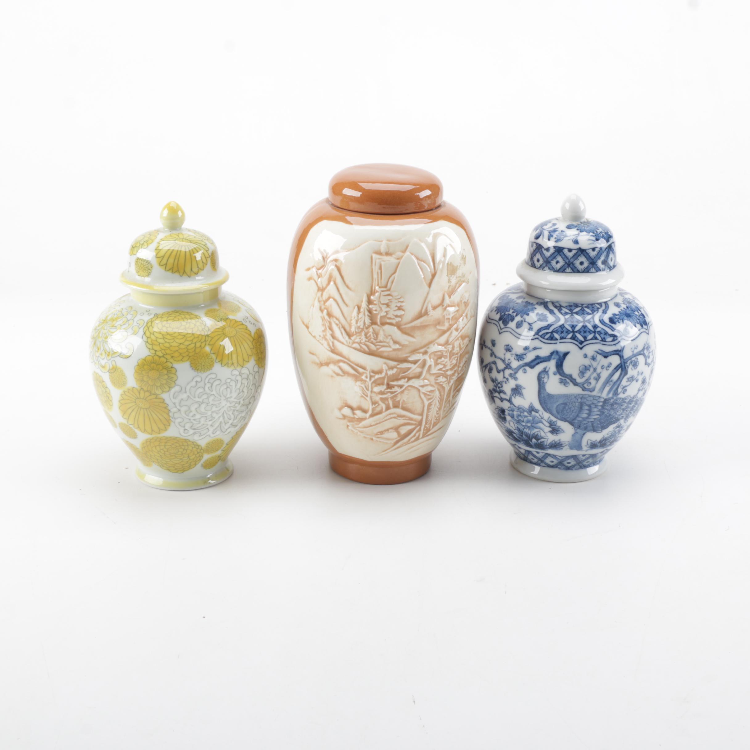 Ceramic Ginger Jars with Lids