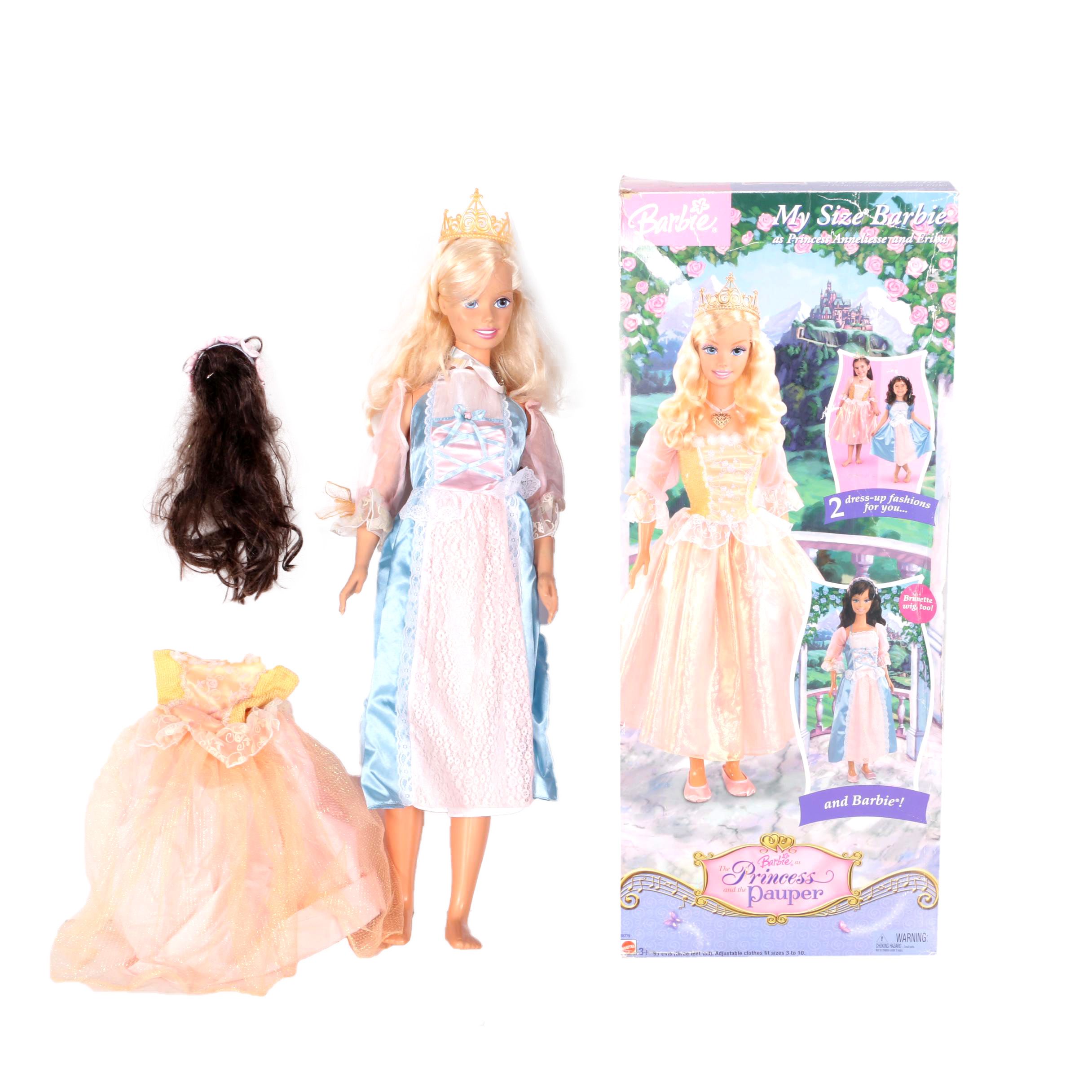 Mattel "The Princess and the Pauper" My Size Barbie Doll