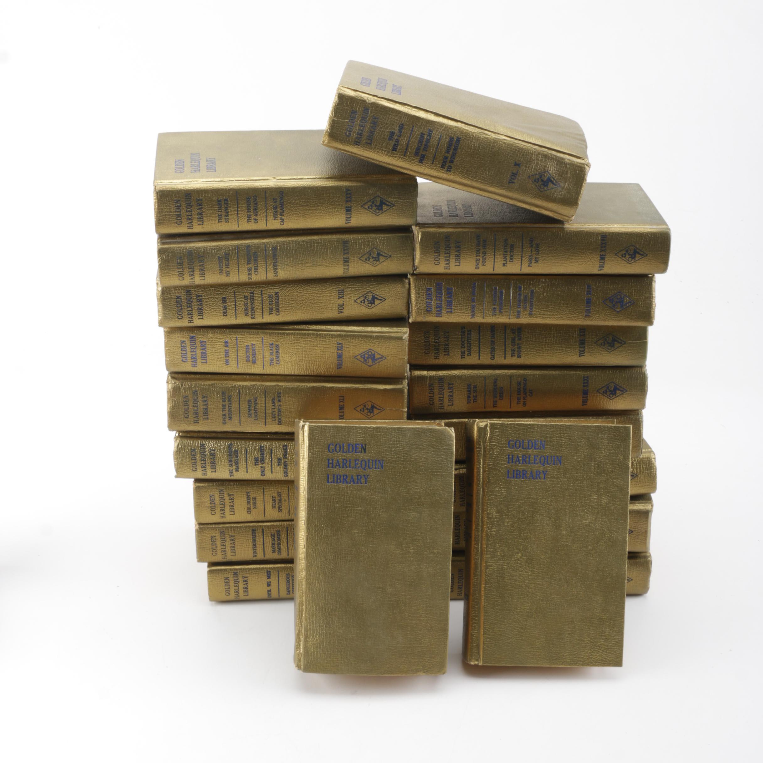 1971 "Golden Harlequin Library" Hardcover Books in Twenty Volumes