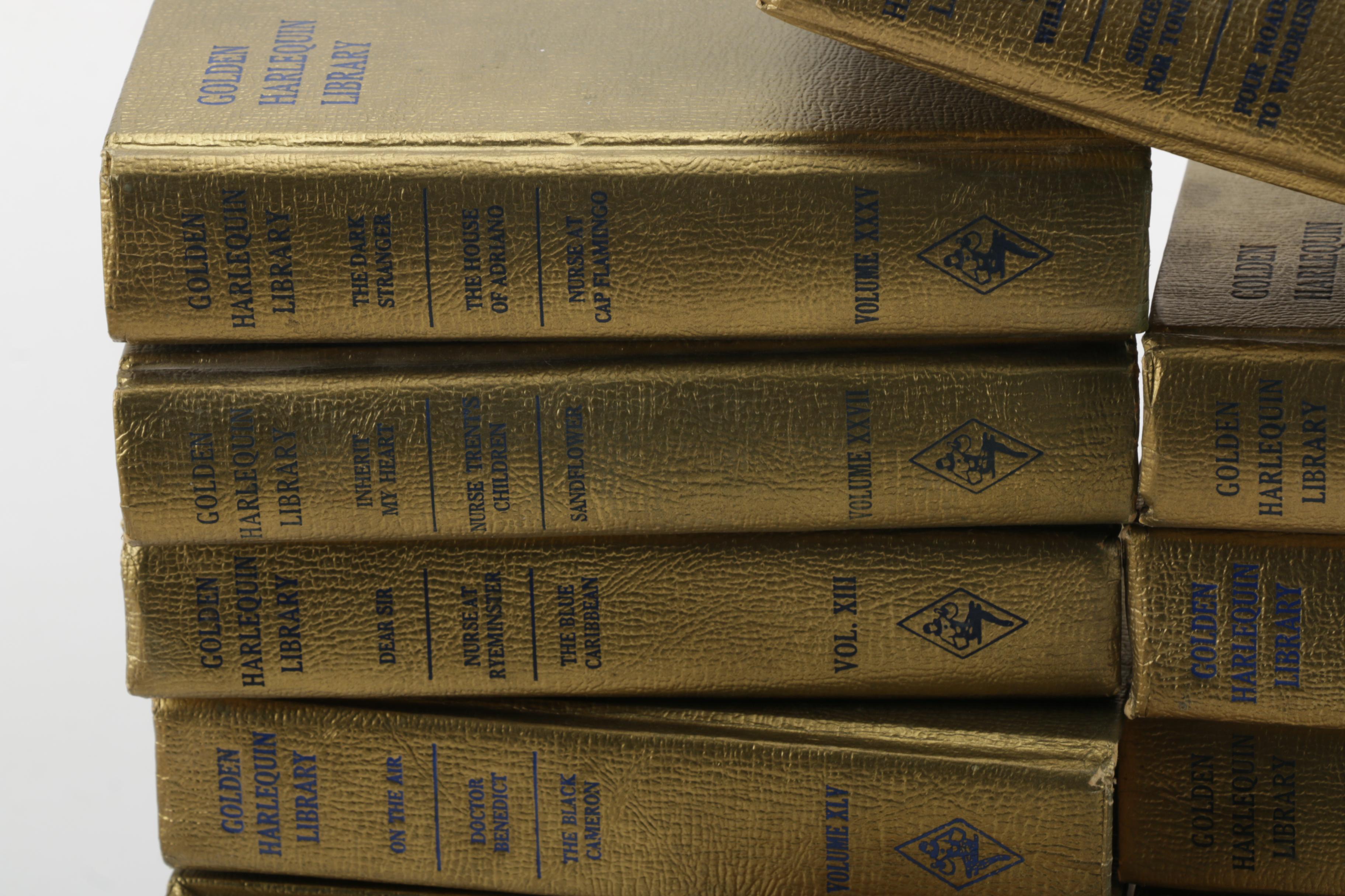 1971 "Golden Harlequin Library" Hardcover Books in Twenty Volumes