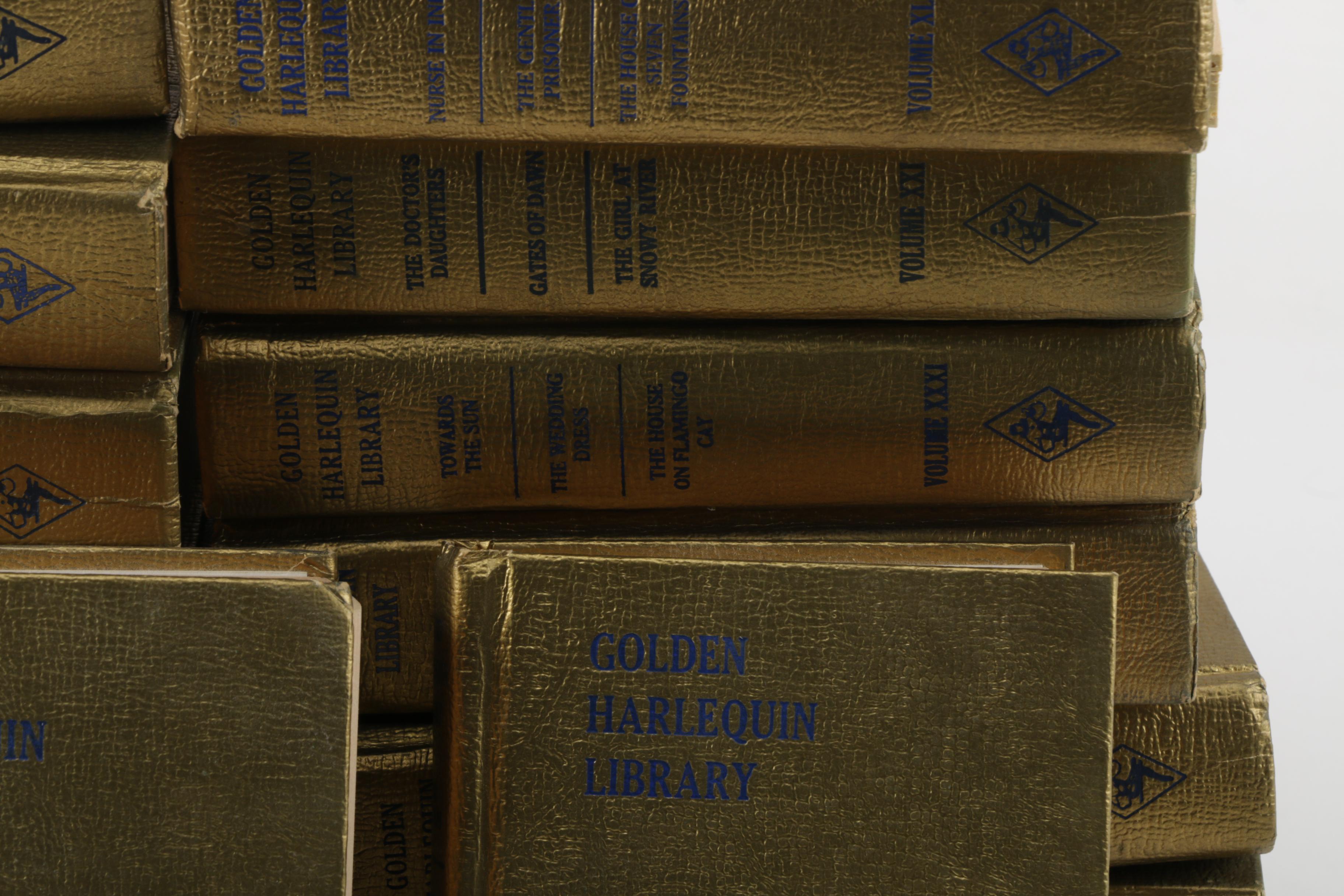 1971 "Golden Harlequin Library" Hardcover Books in Twenty Volumes