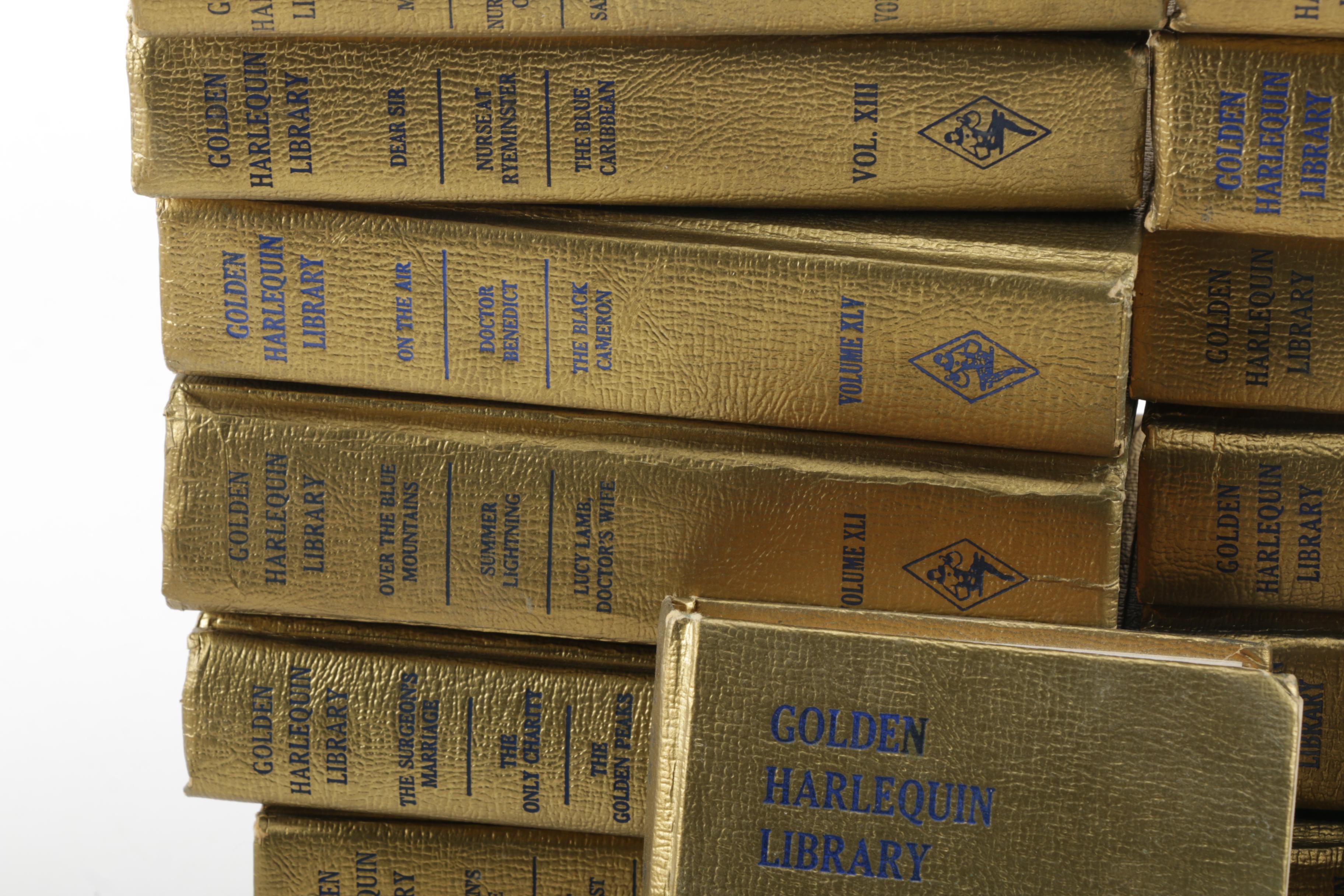 1971 "Golden Harlequin Library" Hardcover Books in Twenty Volumes