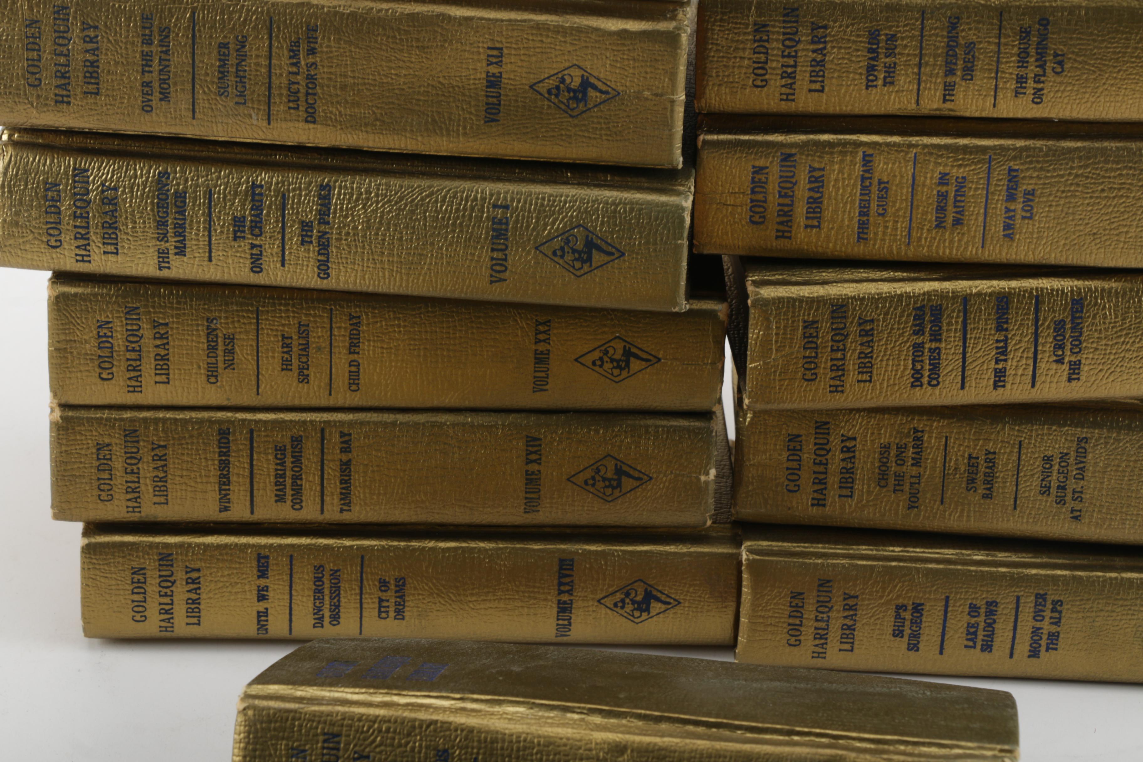 1971 "Golden Harlequin Library" Hardcover Books in Twenty Volumes