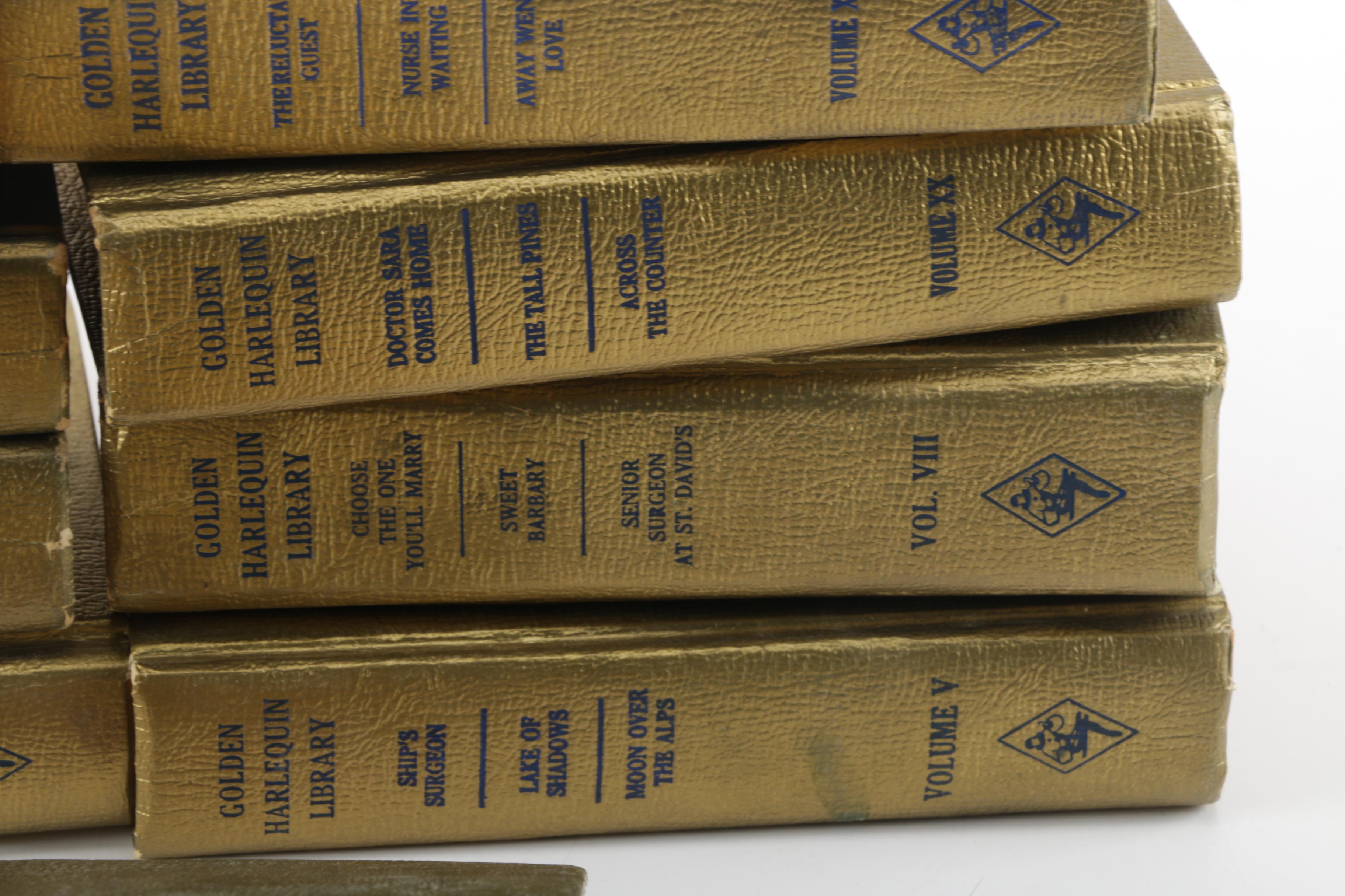 1971 "Golden Harlequin Library" Hardcover Books in Twenty Volumes