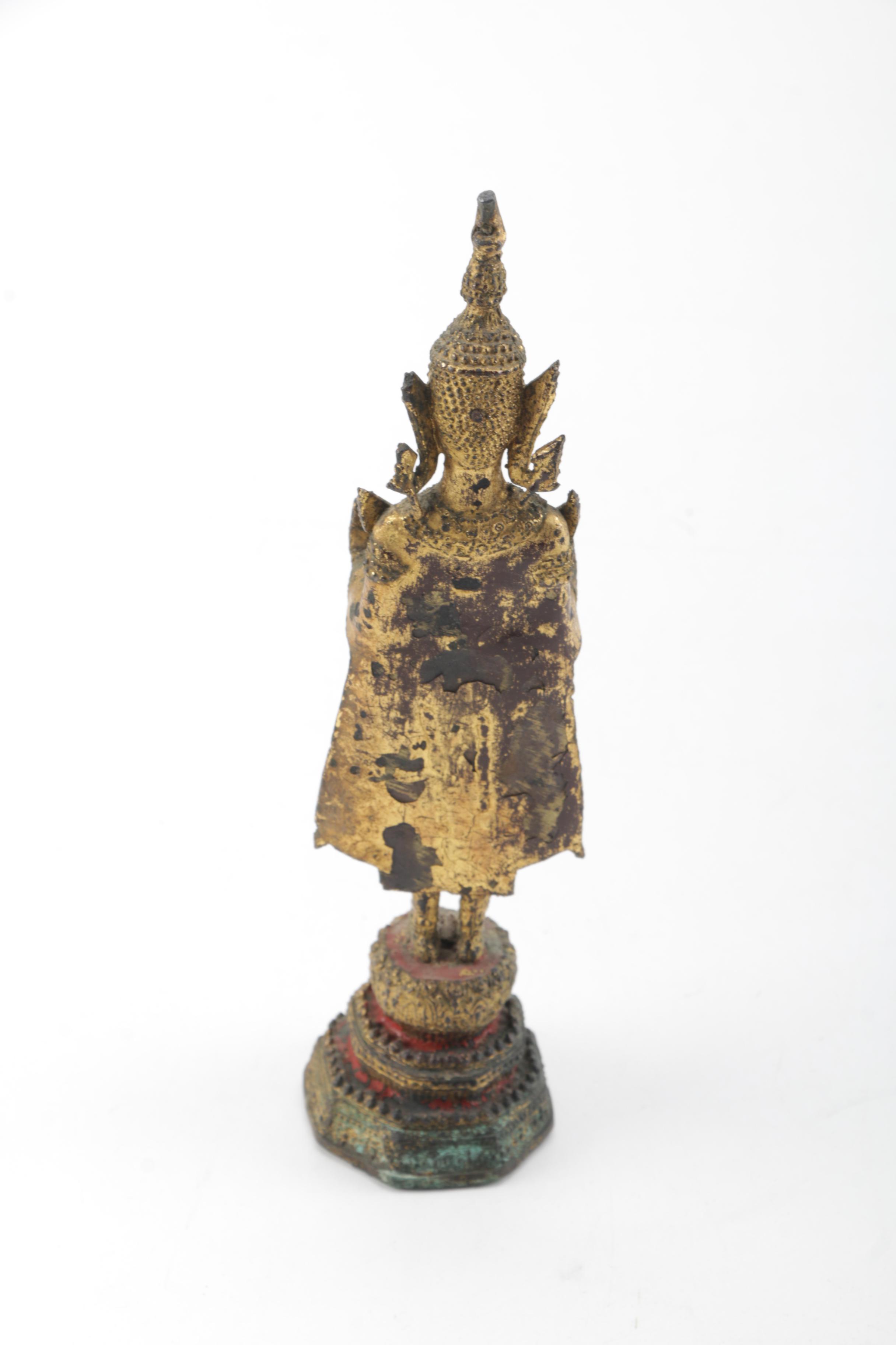 East Asian Style Gold Toned Sculpture of a Hindu Deity