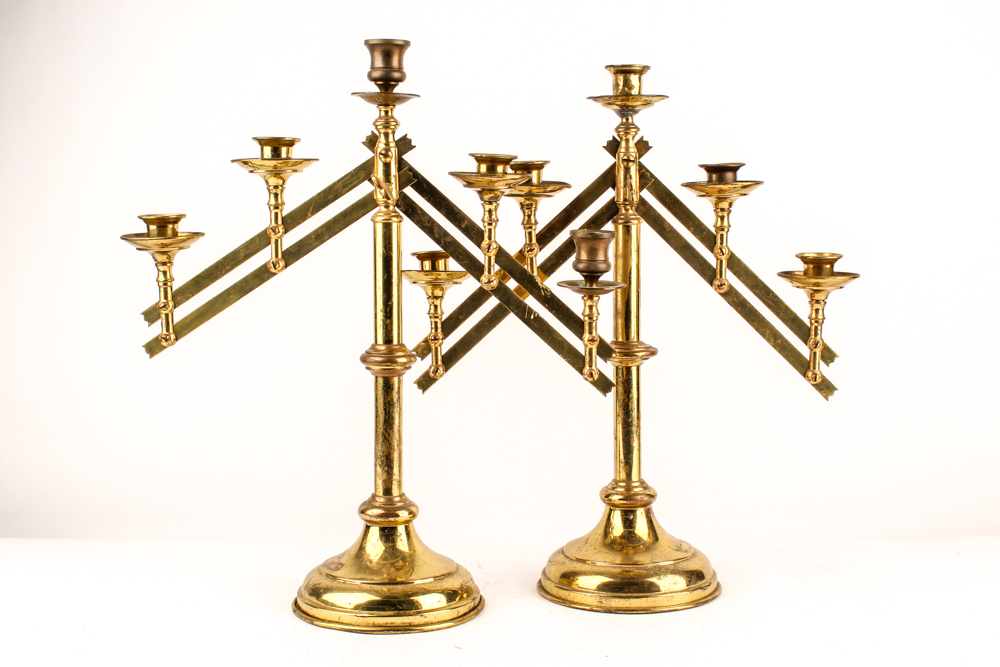 Brass Candle Holders and Snuffer