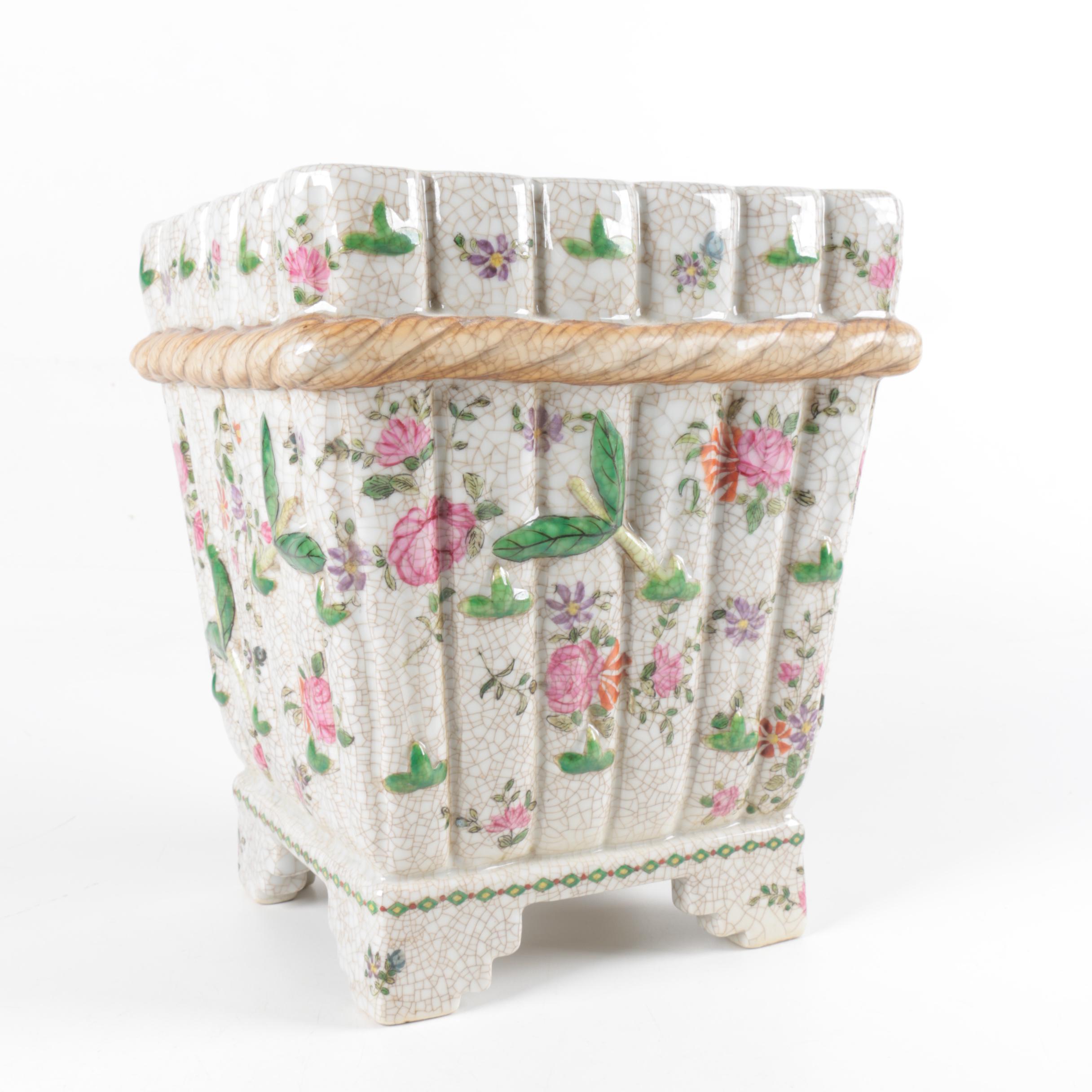 Decorative Floral Ceramic Planters from Asia