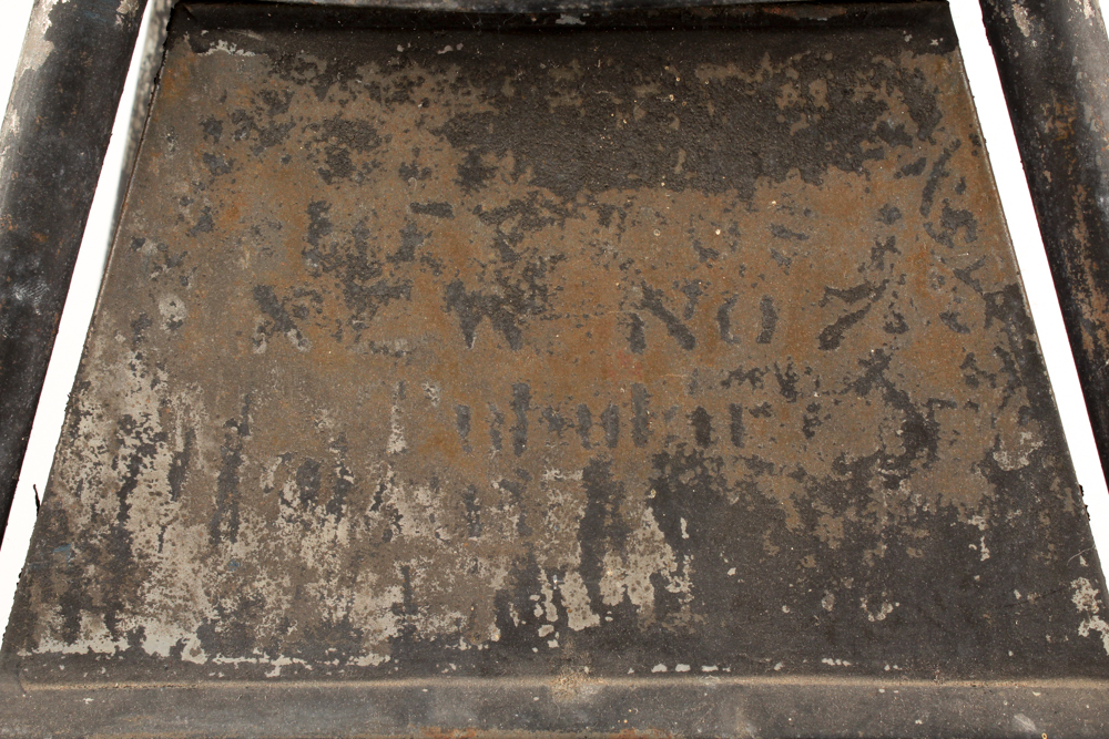 Antique Black Metal and Glass Lantern