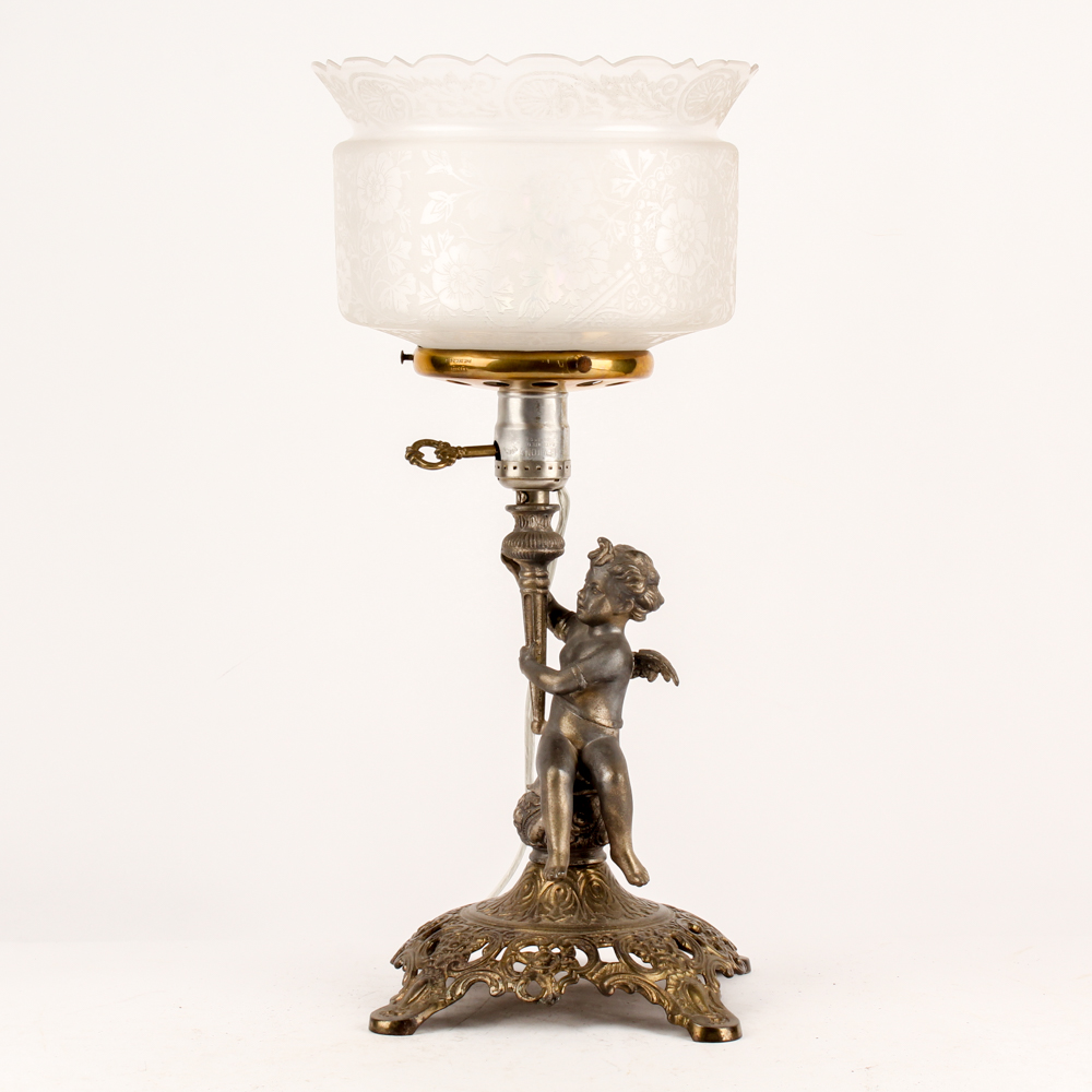 Uno Bronze and Glass Table Lamp