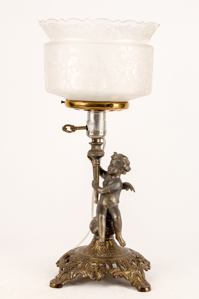 Uno Bronze and Glass Table Lamp