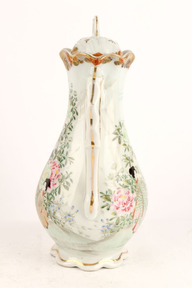 Chinese Cloisonné Vases and Kutani Ware Serveware