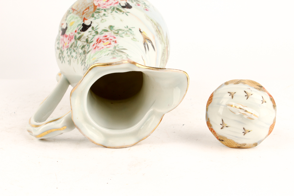 Chinese Cloisonné Vases and Kutani Ware Serveware