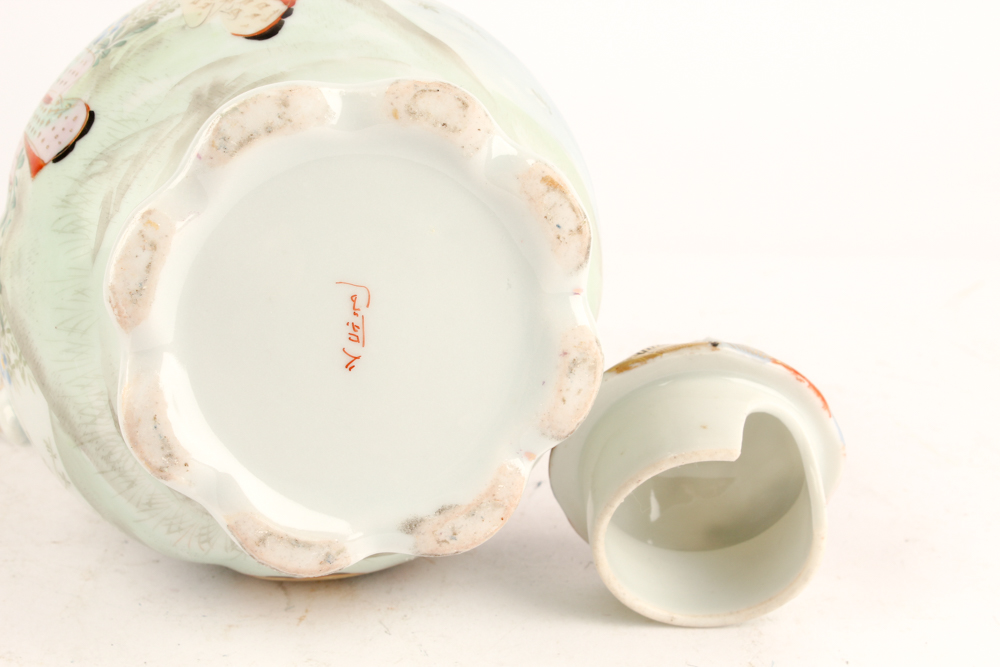 Chinese Cloisonné Vases and Kutani Ware Serveware