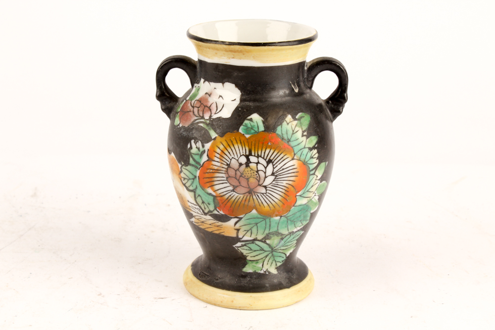 Chinese Cloisonné Vases and Kutani Ware Serveware