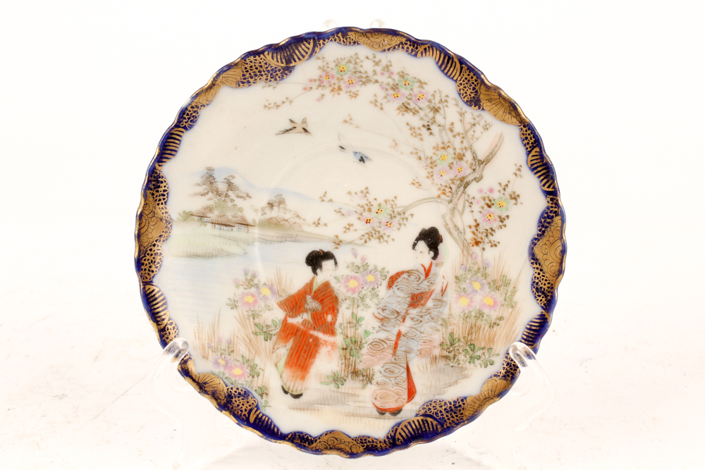 Chinese Cloisonné Vases and Kutani Ware Serveware