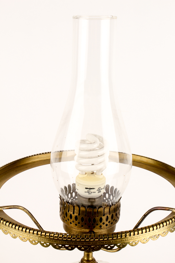 Pairpoint Converted Parlor Lamp with Milk Glass Shade