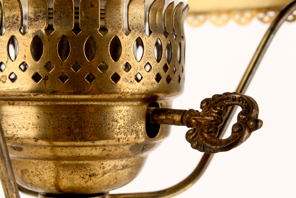 Pairpoint Converted Parlor Lamp with Milk Glass Shade